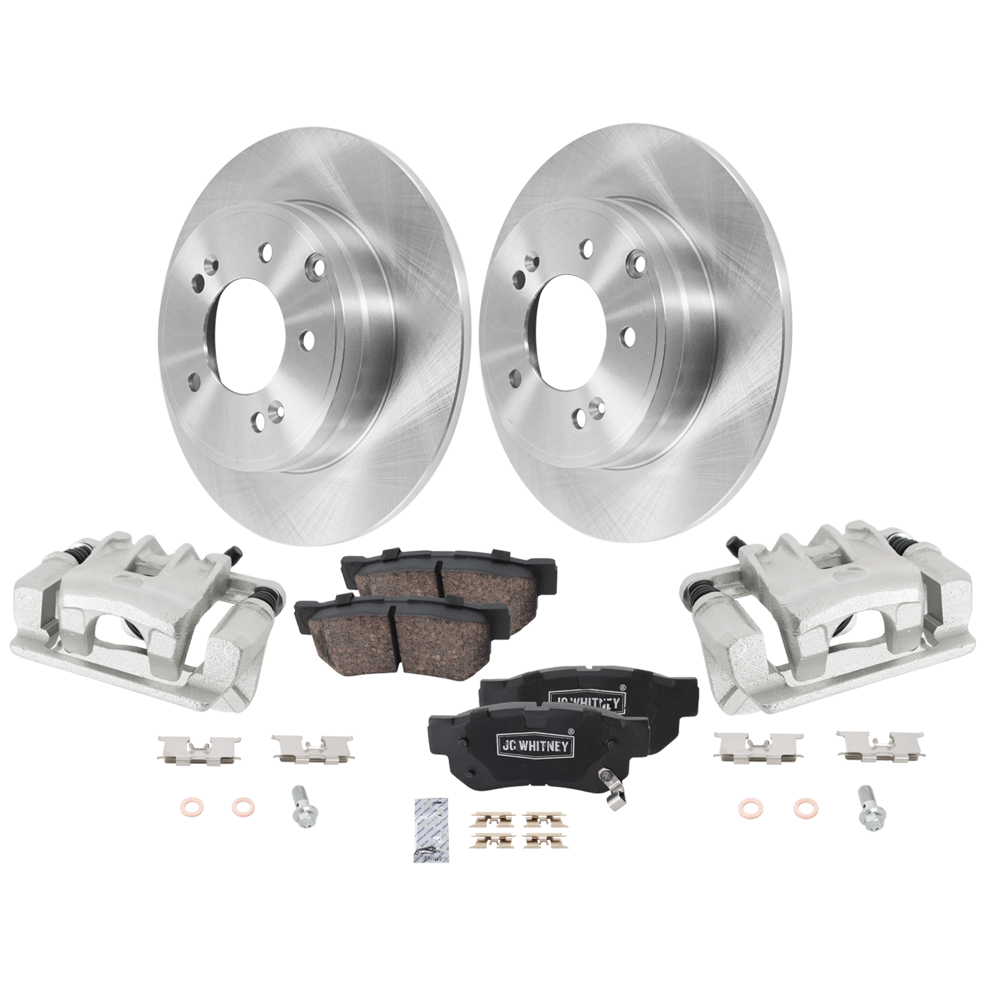 AM SONATA 06-06 REAR BRAKE KIT WITH CALIPERS 2 Wheel Set Includes 2 Brake Caliper 2 Brake Disc and 1 Brake Pad Set Plain Surface 5 Lugs Ceramic SKU KIT 020525-30 OEM 584110A100-583021FA50-5830226A