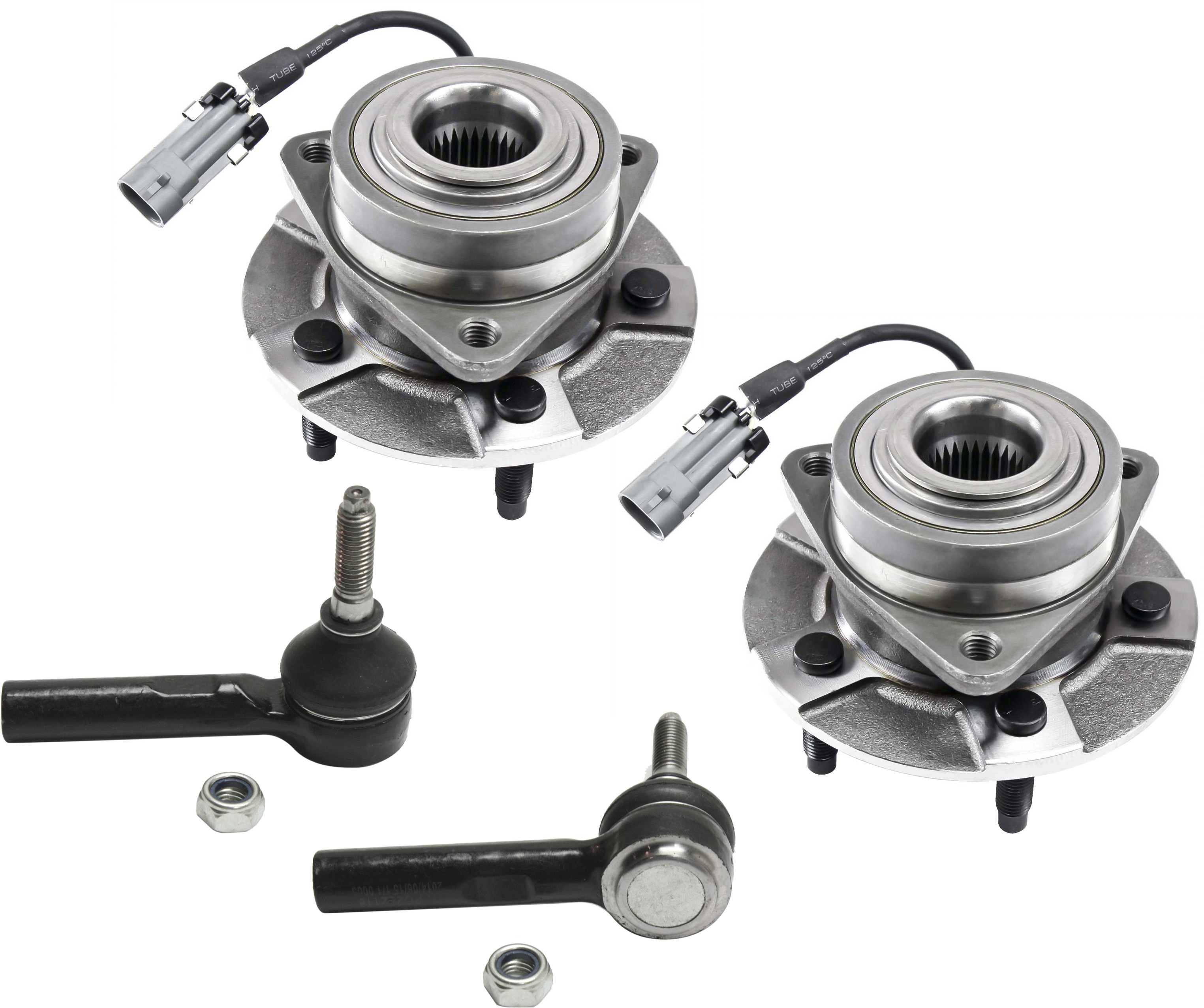 AM EQUINOX 05-06 TORRENT 06-06 VUE 02-07 FRONT HUB ASSEMBLY RH AND LH 4 pc Kit with Tie Rod Ends SKU KIT 020718-07 OEM 10359823-2693399-15140337-1522