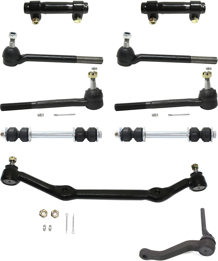 AM BLAZER 96-05 S10 SONOMA 96-03 FRONT SUSPENSION KIT 10 pc Kit with Center Link Idler Arm Sway Bar Links Tie Rod Adjusting Sleeves and Tie Rod Ends SKU KIT 020718-12 OEM 346322-1386001-2721591-4351065