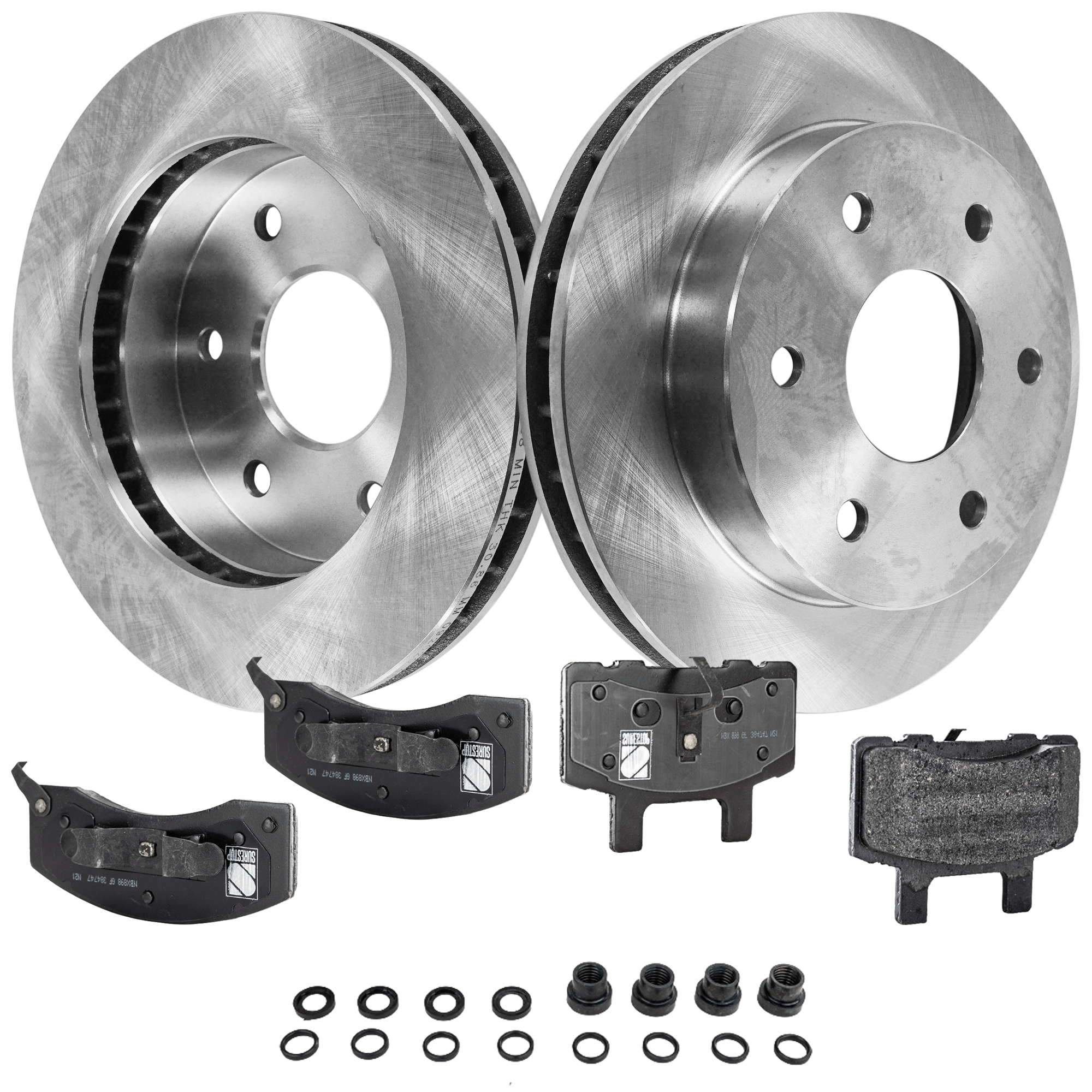 AM K1500 SUBURBAN 95-96 K2500-88-95 FRONT BRAKE DISC AND PAD KIT 2 Wheel Set 6 Lugs Cast Iron Semi Metallic SKU KIT 020723-08 OEM 15521902-15679710-5003163AA 12