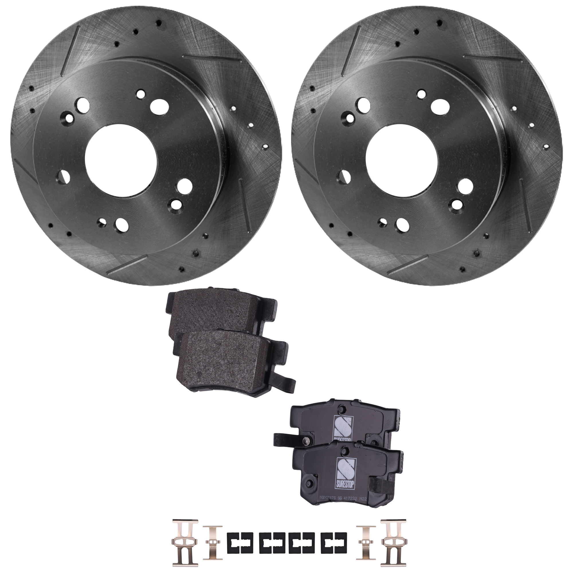 AM CIVIC 06-15 FRONT AND REAR BRAKE DISC AND PAD KIT 4 Wheel Set SKU KIT 020725 C108 OEM 31227-31420-108400-145159-0832