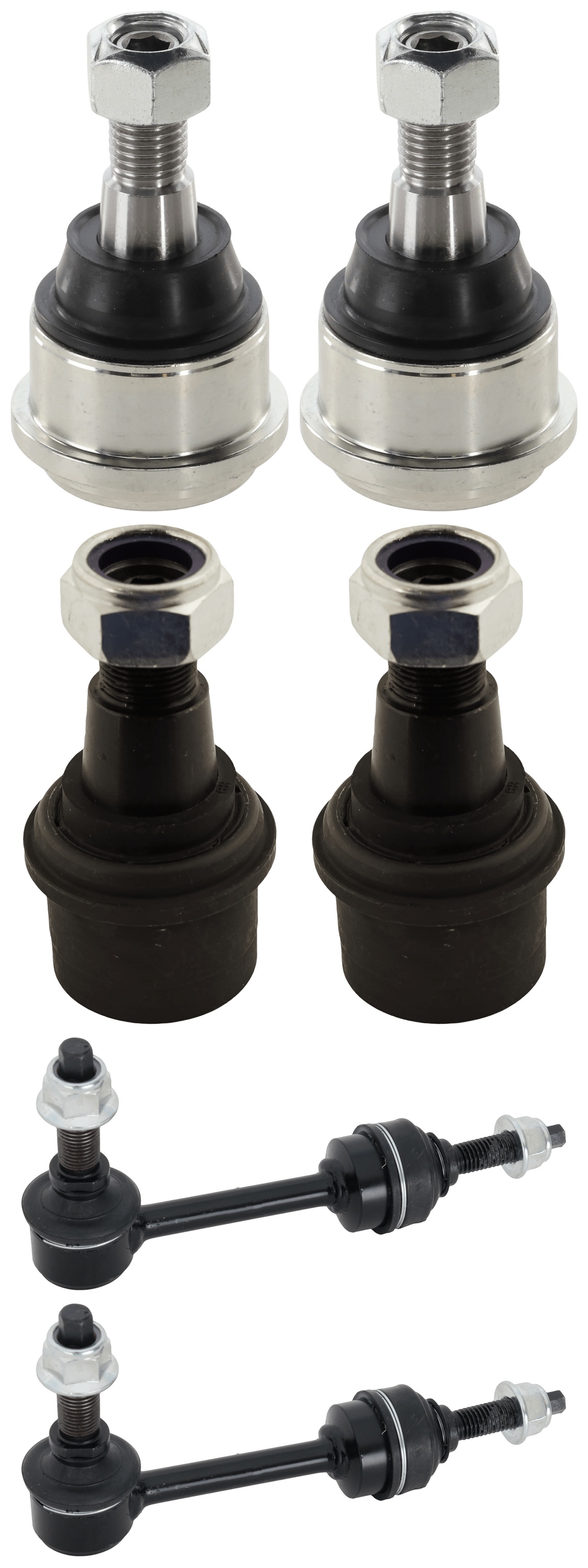 AM 2500-14-18 FRONT BALL JOINT RH AND LH Upper and Lower 6 pc kit Includes Sway Bar Link SKU KIT 020725 C125 OEM 68216182AA 68205009AA 68205009