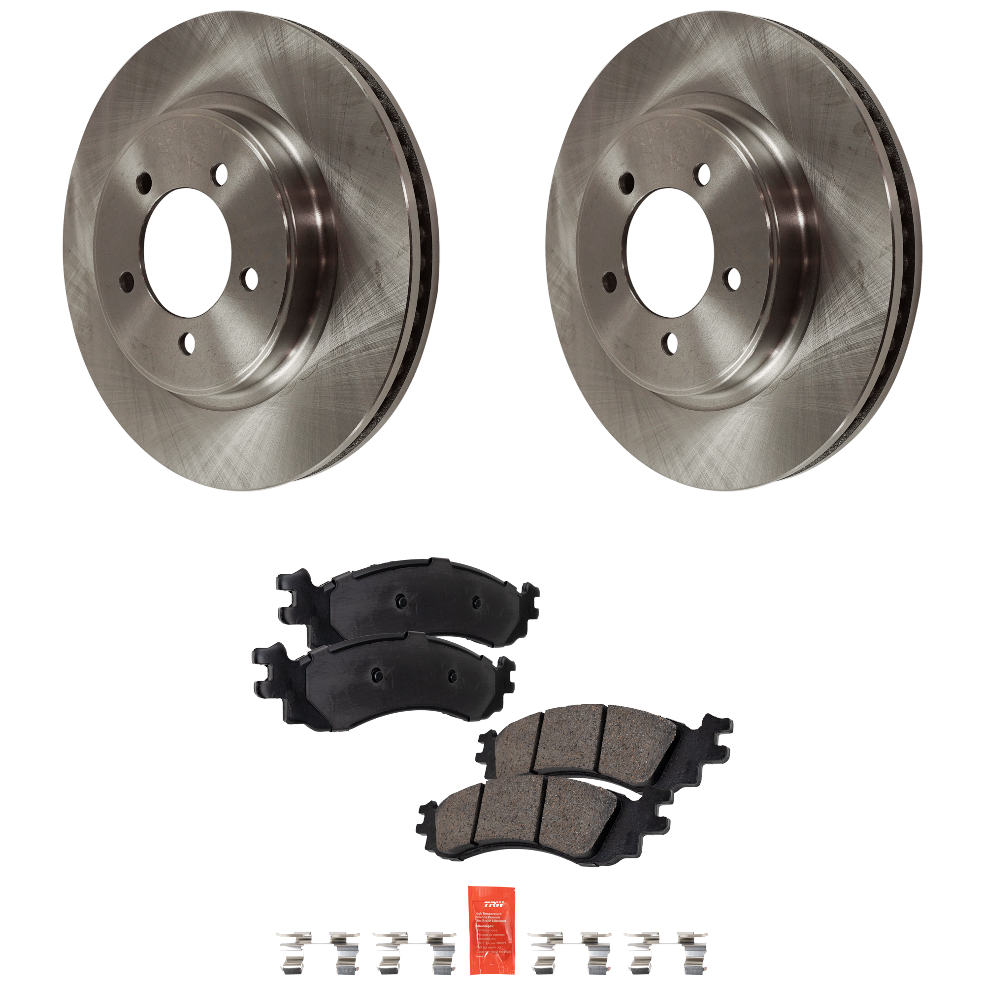 AM EXPLORER 06-10 FRONT BRAKE DISC AND PAD KIT 2 Wheel Set SKU KIT 020725 C26 OEM 6L2Z1125AA 6U2Z1V125CB 6L2Z200