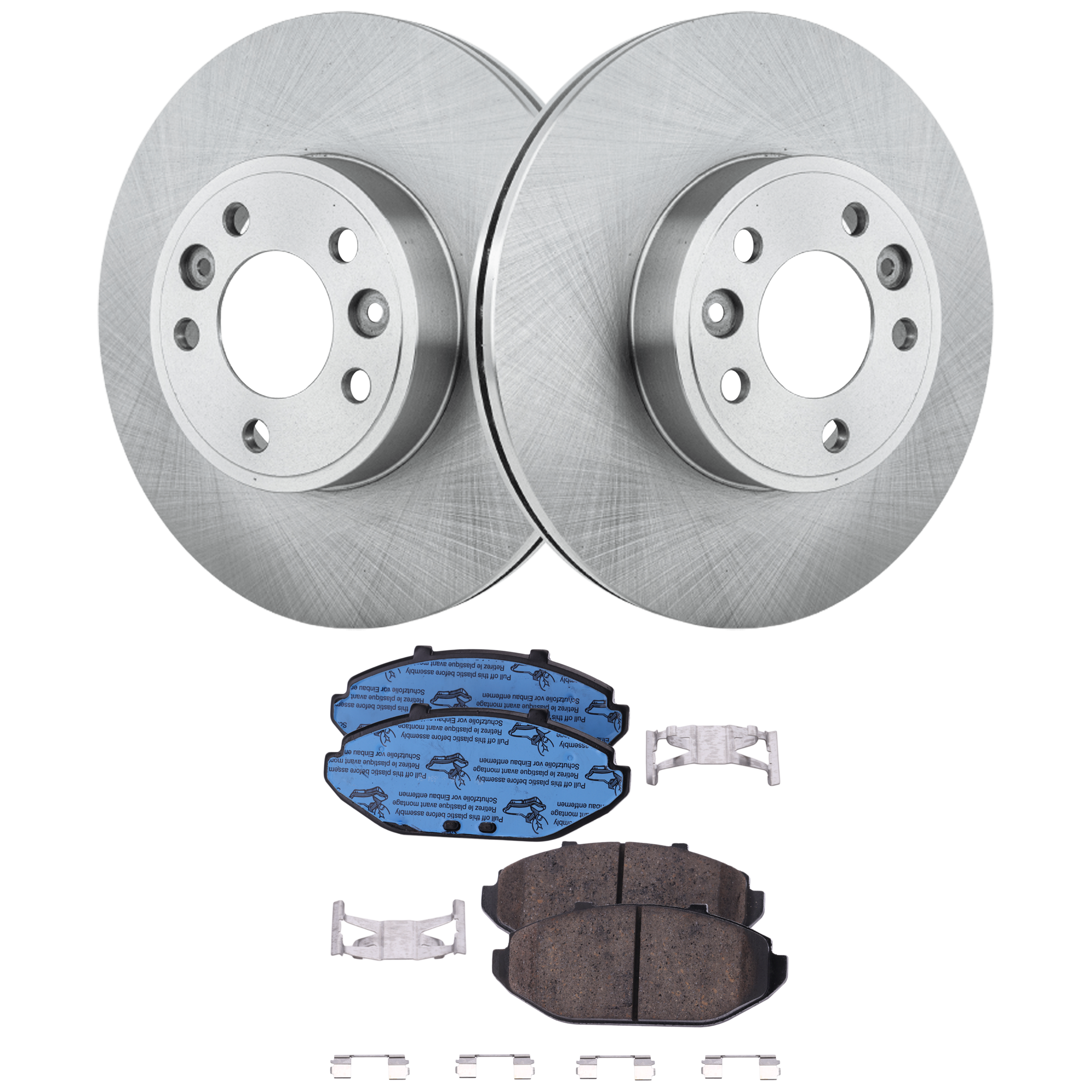 AM CROWN VICTORIA 98-02 FRONT AND REAR BRAKE DISC AND PAD kit 4 pc kit SKU KIT 020725 C32 OEM F8VZ1125AA 1W1Z2001AA F8AZ2001