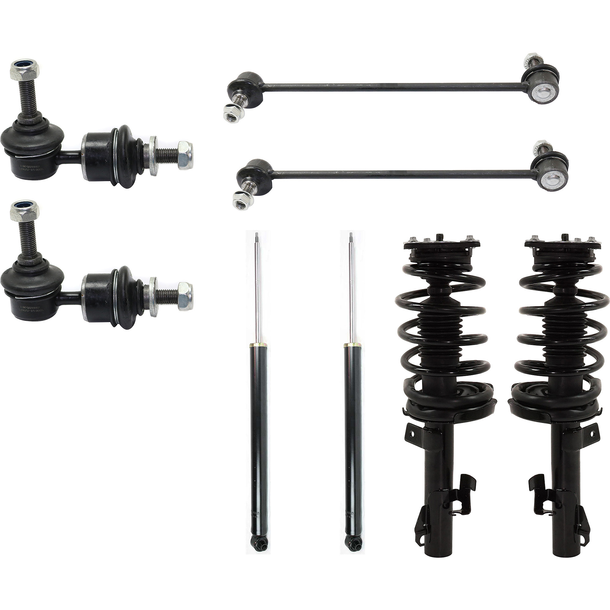 AM MAZDA 5-12-15 FRONT AND REAR SHOCK ABSORBER RH AND LH 8 pc kit w Sway Bar Link SKU KIT 020725 C48 OEM 306832-1015182-1015264-1225548