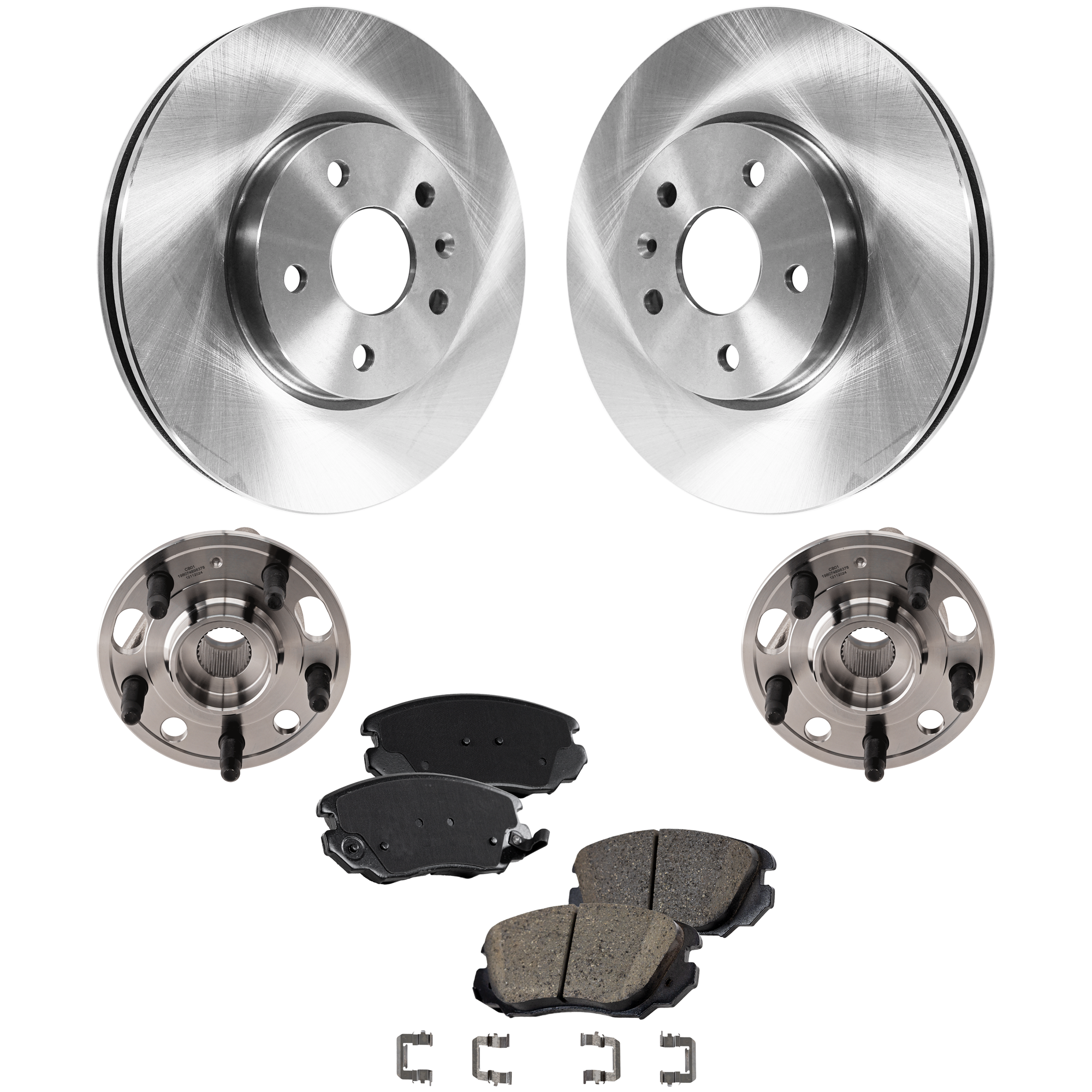 AM LACROSSE 10-13 IMPALA 20-20 FRONT BRAKE DISC AND PAD KIT 2 Wheel Set with Wheel Hub SKU KIT 020725 C59 OEM 569064-569422-13501308-1323775