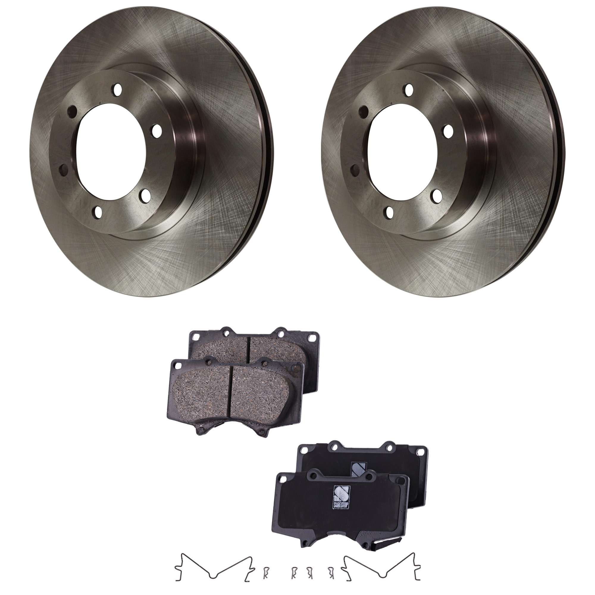AM 4RUNNER 03-09 FRONT AND REAR BRAKE DISC AND PAD kit 4 pc kit SKU KIT 020725 C78 OEM 4351260150-4351260151-04465040