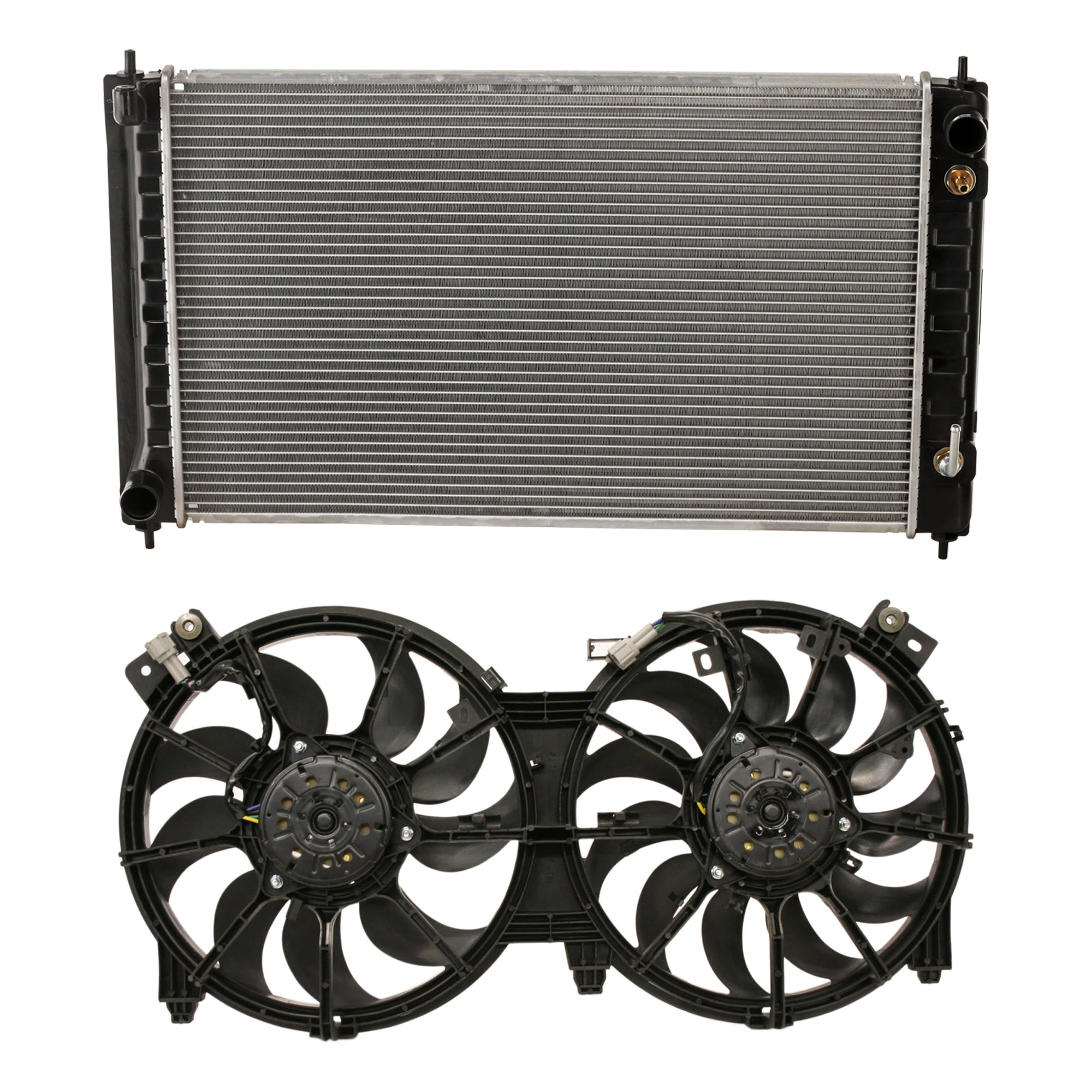 AM ALTIMA 07-18 RADIATOR FAN ASSEMBLY 2 pc kit Includes Radiator SKU KIT 020725 C88 Partslink NI3010210 OEM 21460ZN50B 21460ZN50A