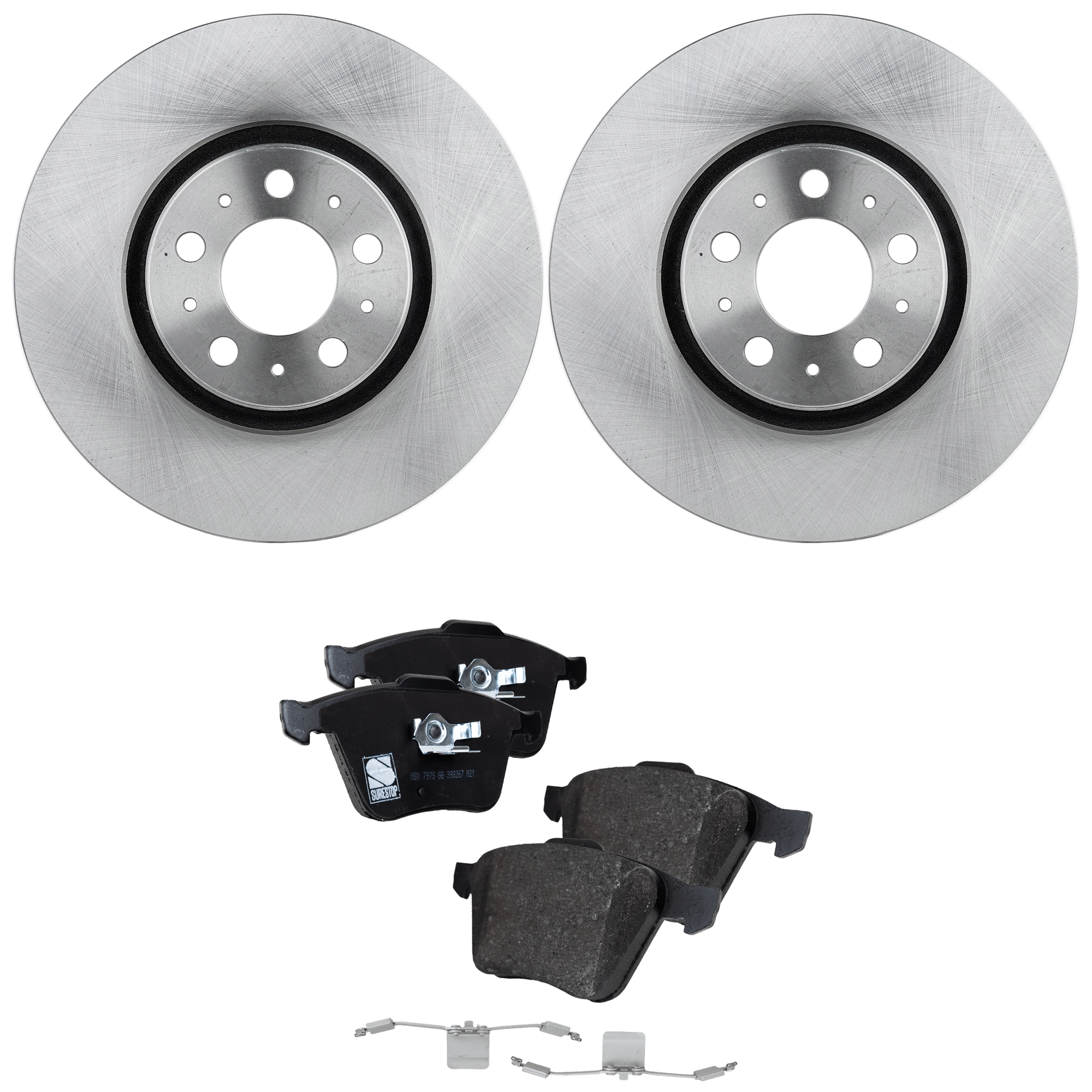 AM XC90-03-14 FRONT BRAKE DISC AND PAD KIT 2 Wheel Set SKU KIT 020823-03 OEM 30636074-31423325-2743310-3120