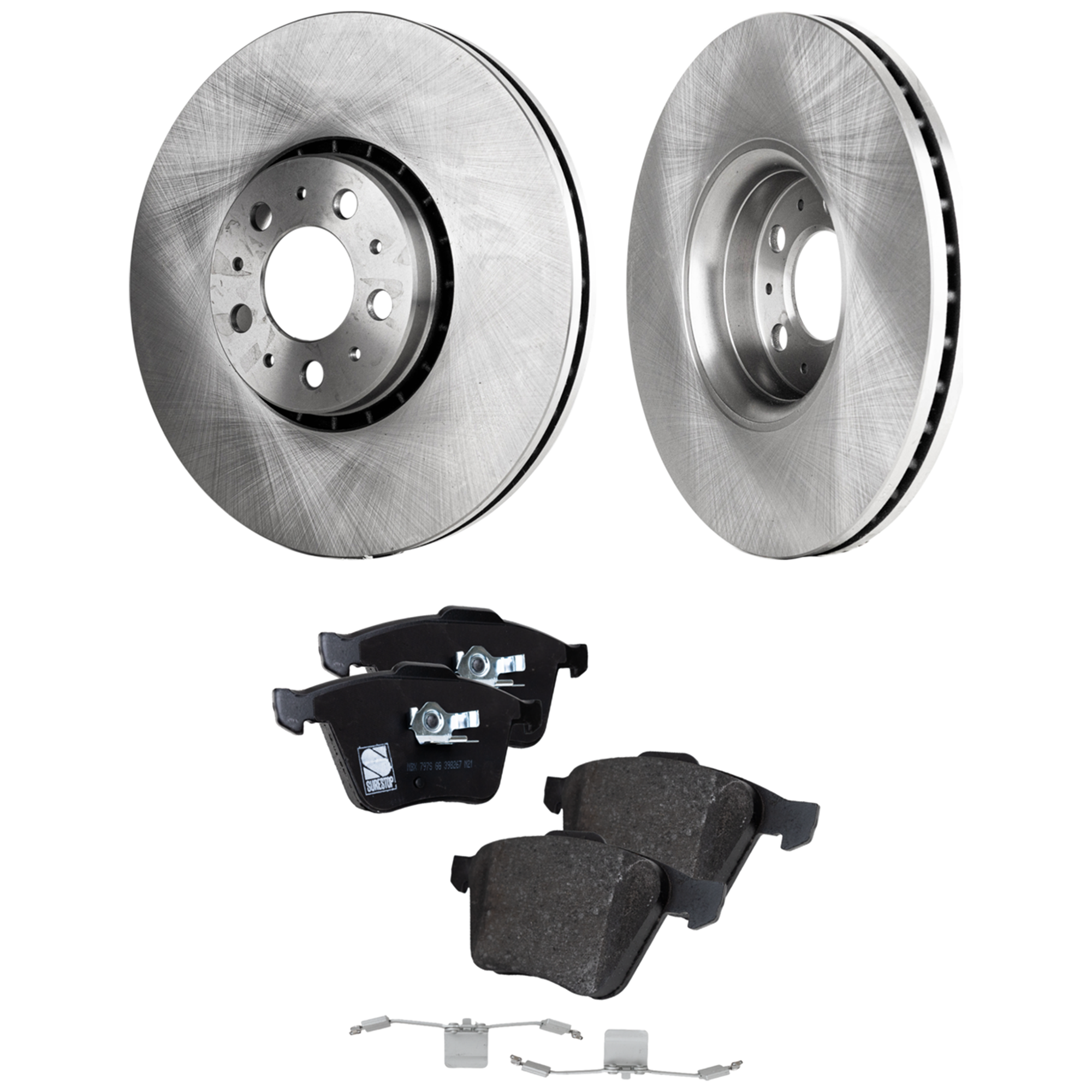 AM XC90-03-14 FRONT BRAKE DISC AND PAD KIT 2 Wheel Set Non Asbestos Organic 328mm Front Disc SKU KIT 020823-04 OEM 312624890-2743310-312018390-31