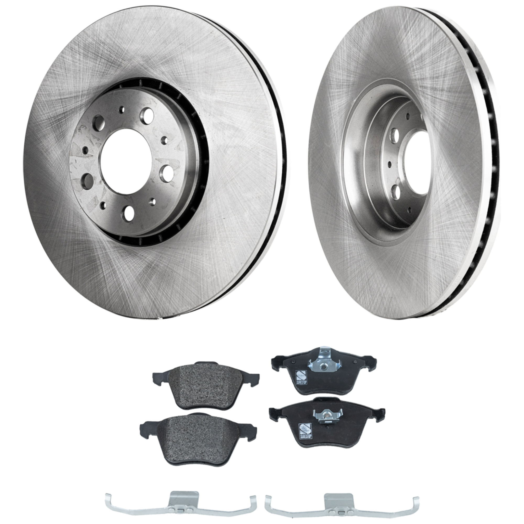 AM XC90-03-14 FRONT BRAKE DISC AND PAD KIT 2 Wheel Set Semi Metallic 328mm Front Disc SKU KIT 020823-09 OEM 312624890-2742850-30793265-307