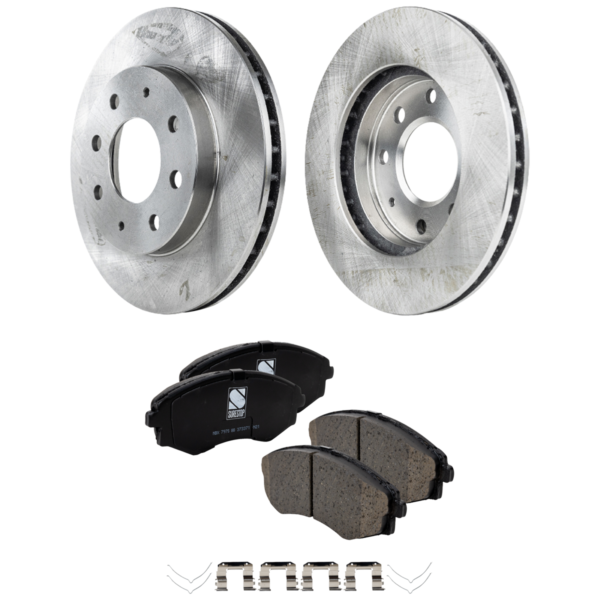 AM ELANTRA 98-98 TIBURON 99-99 FRONT BRAKE DISC AND PAD KIT 2 Wheel Set SKU KIT 020823-18 OEM MB668886 MB950569 MB950570-517