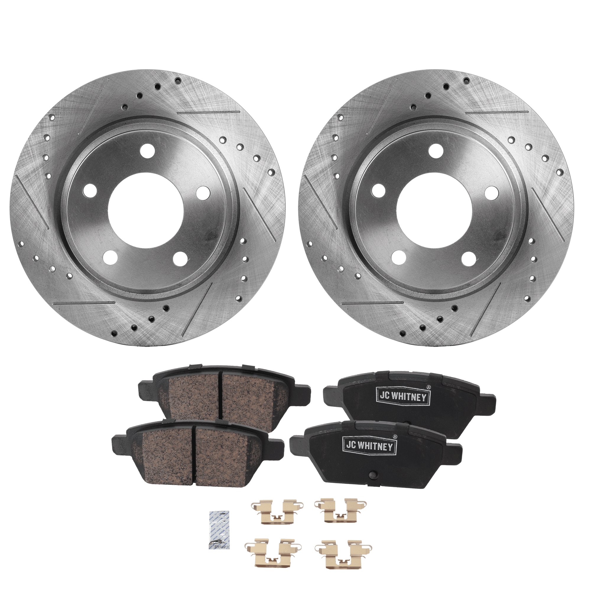 AM MAZDA 6 MILAN 06-11 REAR BRAKE DISC AND PAD KIT 4 pc Kit Cross drilled and Slotted SKU KIT 020823-19 OEM 19325-31256-31325-42322-44614