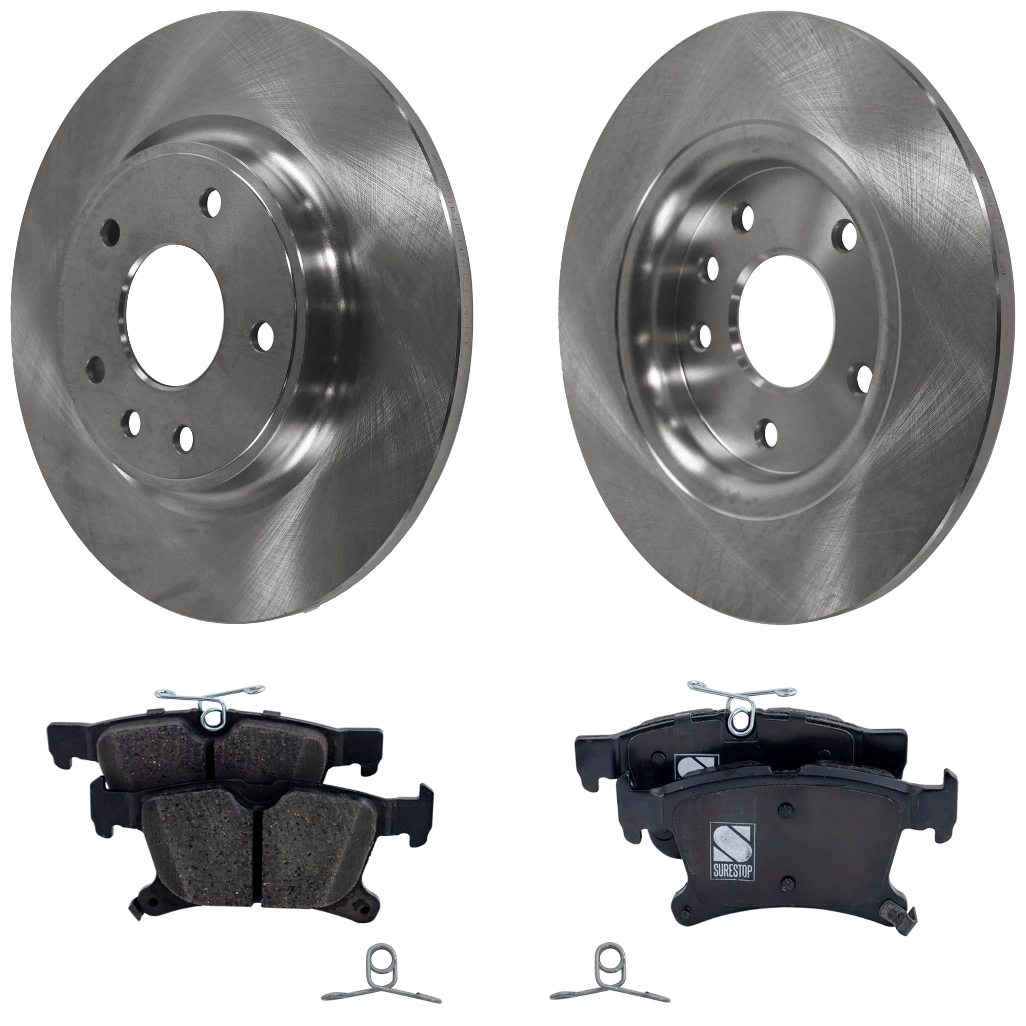 AM PACIFICA 17-22 REAR BRAKE DISC AND PAD KIT Plain Surface 5 Lugs 2 Wheel Set SKU KIT 020923-11 OEM 432-038-504-961-216-000-000-000-000