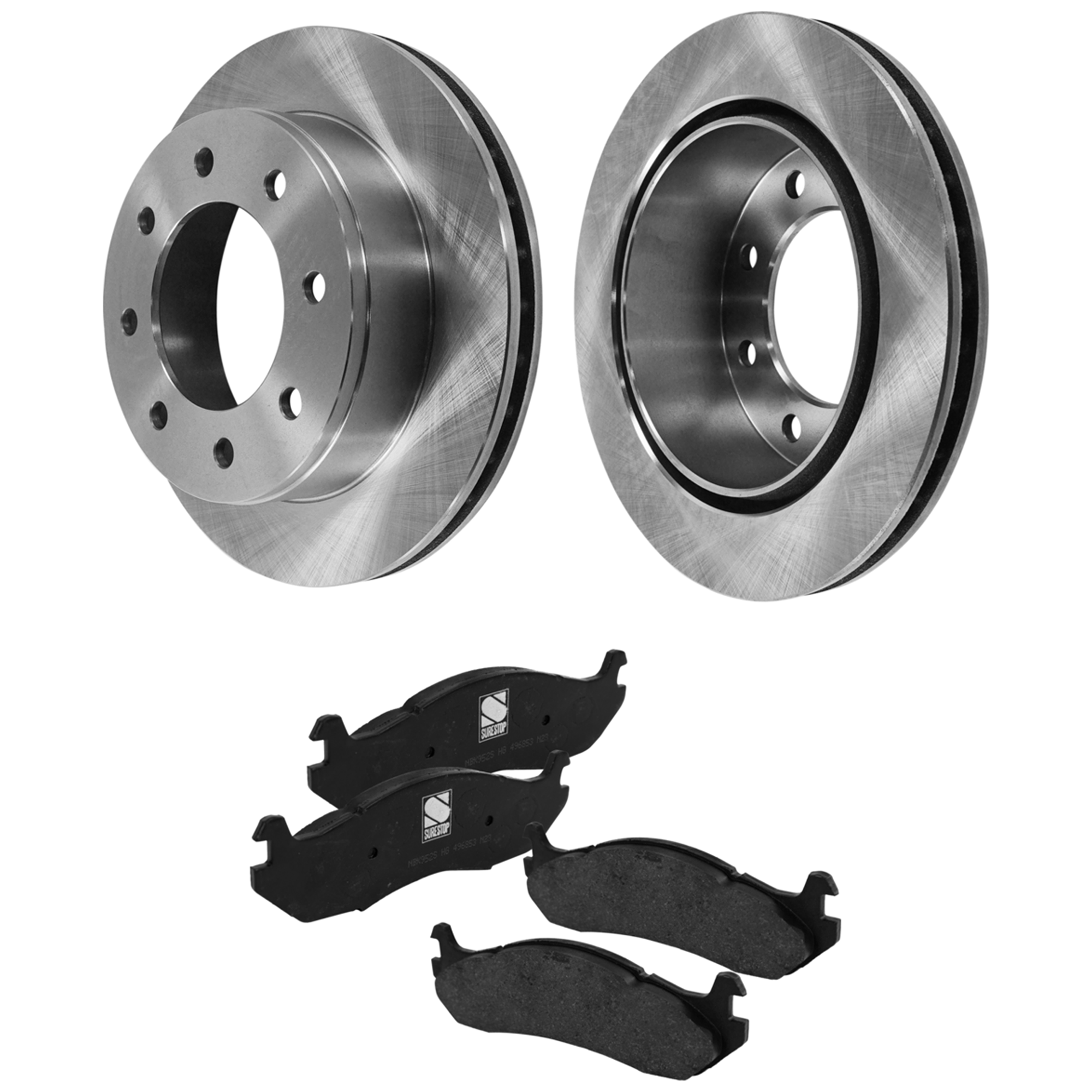 AM H2-03-03 REAR BRAKE DISC AND PAD KIT Plain Surface 8 Lugs 2 Wheel Set SKU KIT 020923-12 OEM 15712801-5745162C