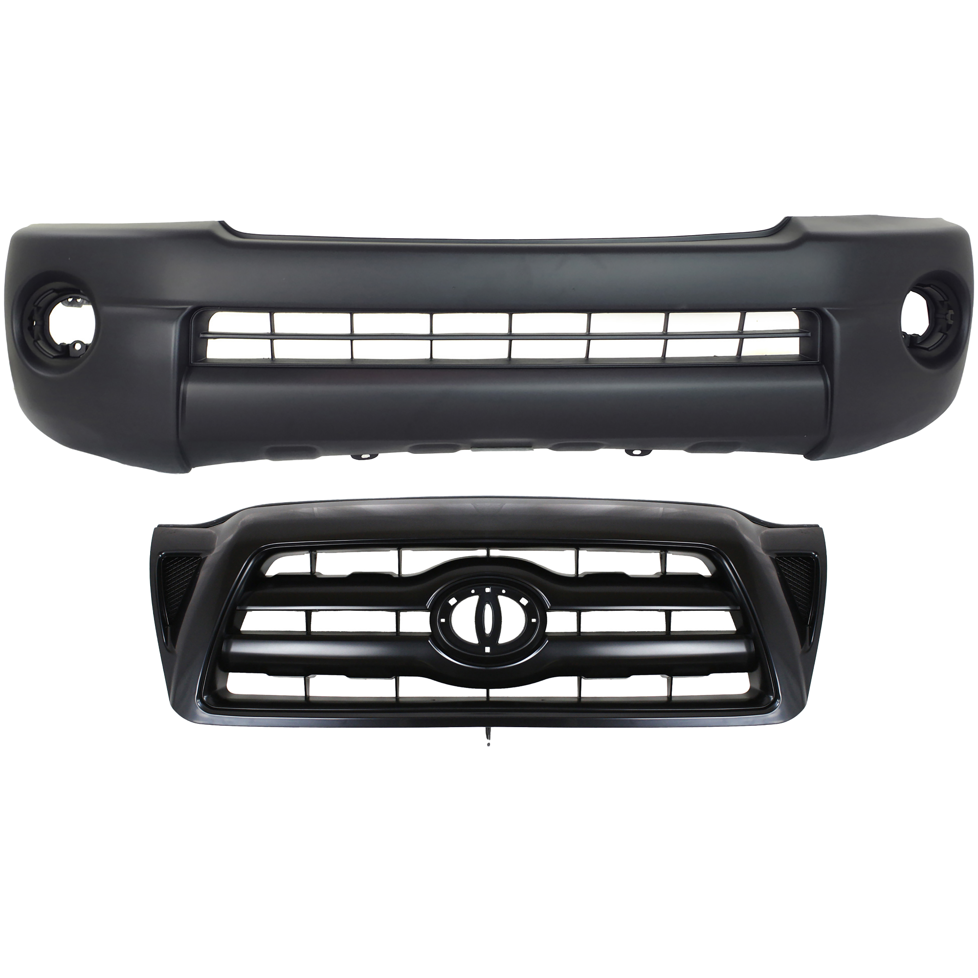 AM TACOMA 05-11 FRONT BUMPER COVER Textured 2 pc Kit with Grille SKU KIT 021118-102 Partslink TO1000304 TO1200269 OEM 5211904010-5310004350