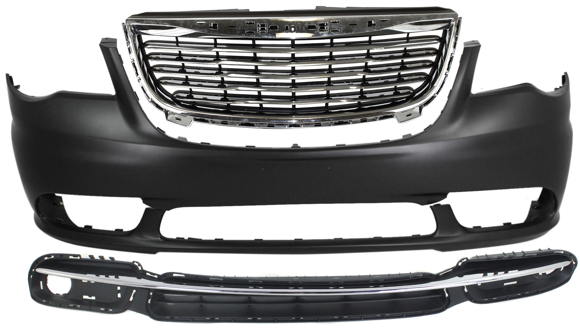 AM TOWN COUNTRY 11-16 GRILLE 3 pc Kit with Bumper Cover and Bumper Grille SKU KIT 021118-128 Partslink CH1200350 CH1000990 CH1036117 OEM 68100692AB 68088967AA 68100694