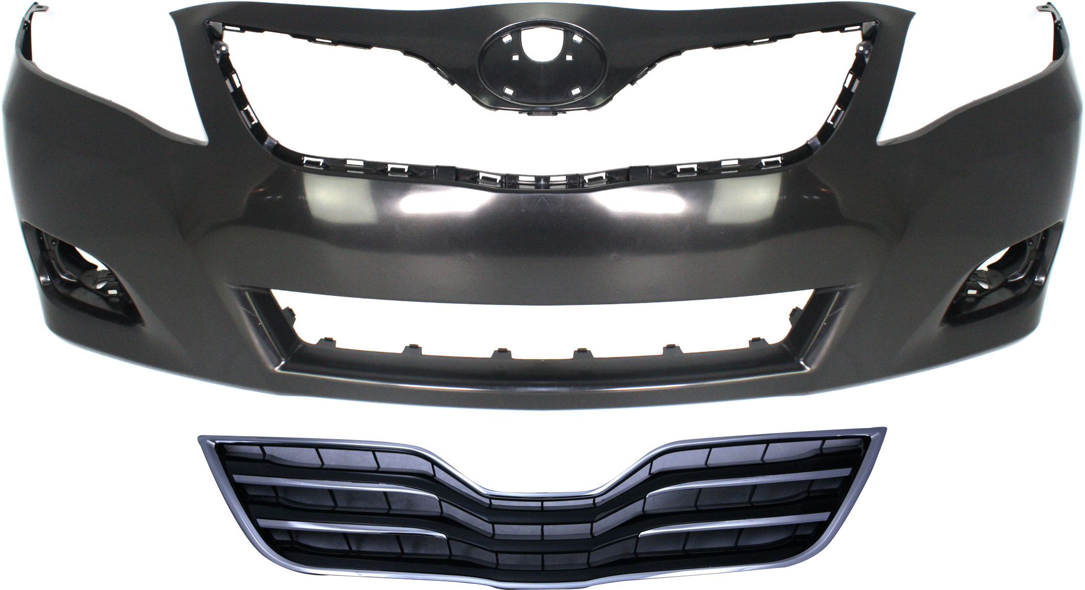 AM CAMRY 10-11 GRILLE 2 pc Kit USA Built with Bumper Cover SKU KIT 021118-15 Partslink TO1200325 TO1000356 OEM 5310106190C0-5211906958