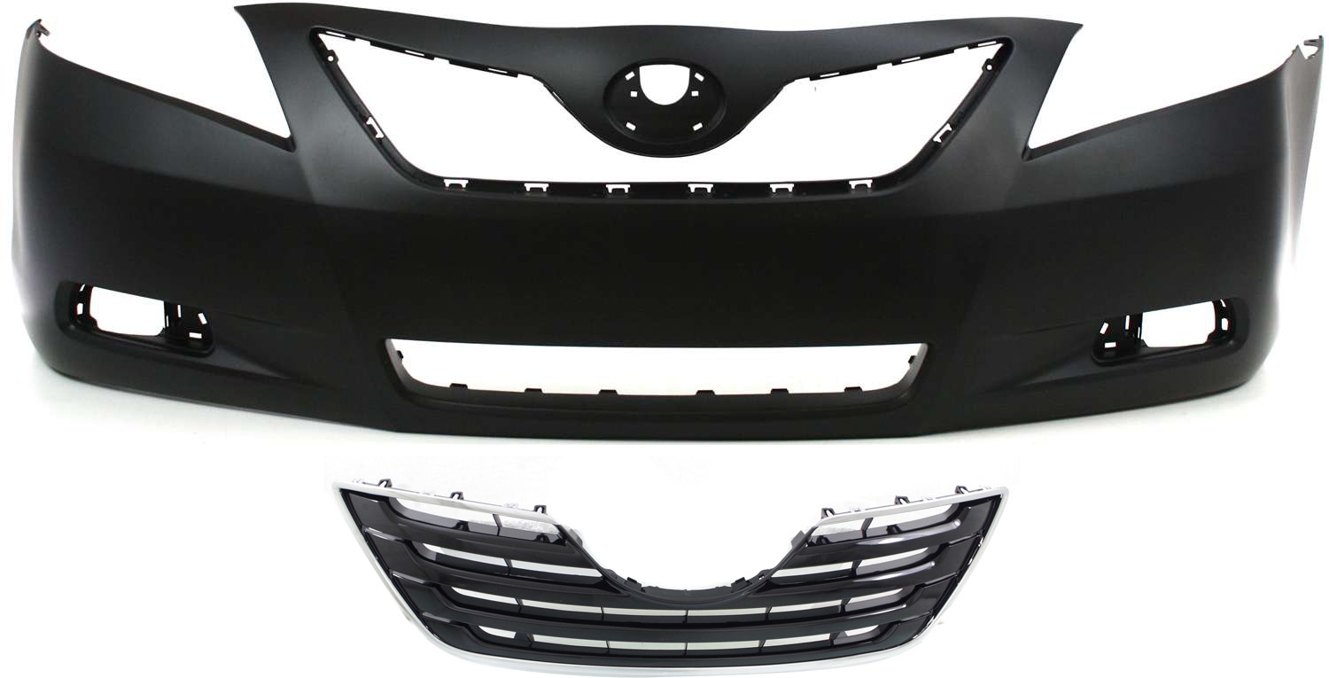 AM CAMRY 07-09 GRILLE 2 pc Kit with Bumper Cover CAPA SKU KIT 021118-29 Partslink TO1000329C TO1200289C OEM 5211906919-5310106080C0