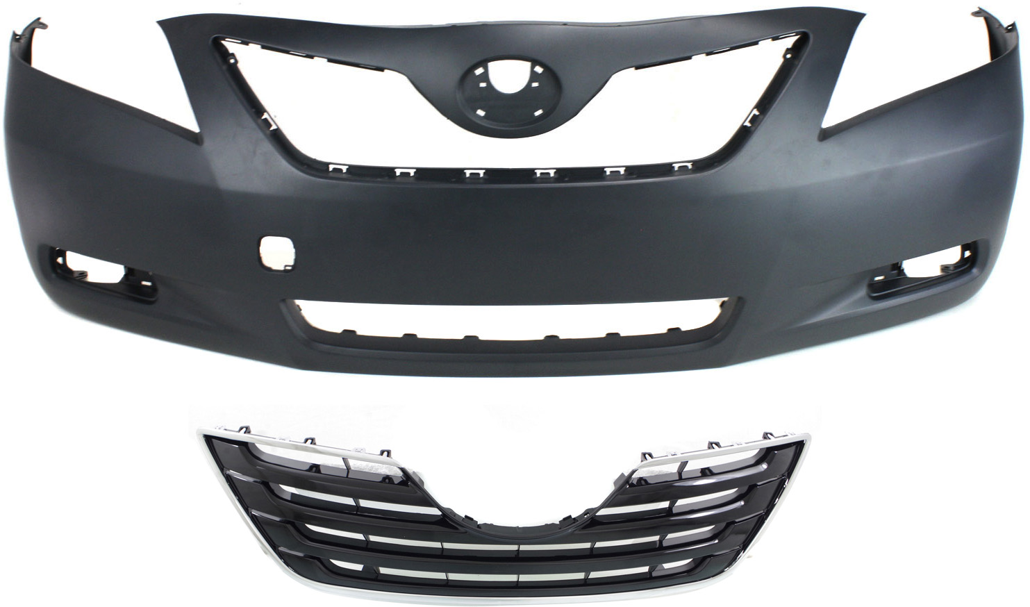 AM CAMRY 07-09 GRILLE 2 pc Kit with Bumper Cover CAPA SKU KIT 021118-32 Partslink TO1000327C TO1200289C OEM 5211933943-5310106080C0