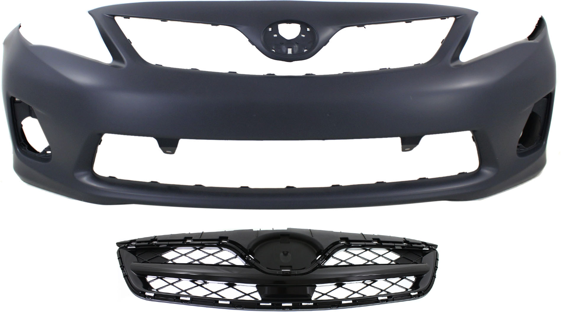 AM COROLLA 11-13 GRILLE with Front Bumper Base CE L LE Models North America Built CAPA SKU KIT 021118-62 Partslink TO1000372C TO1200340C OEM 5211903901-5310002410C0