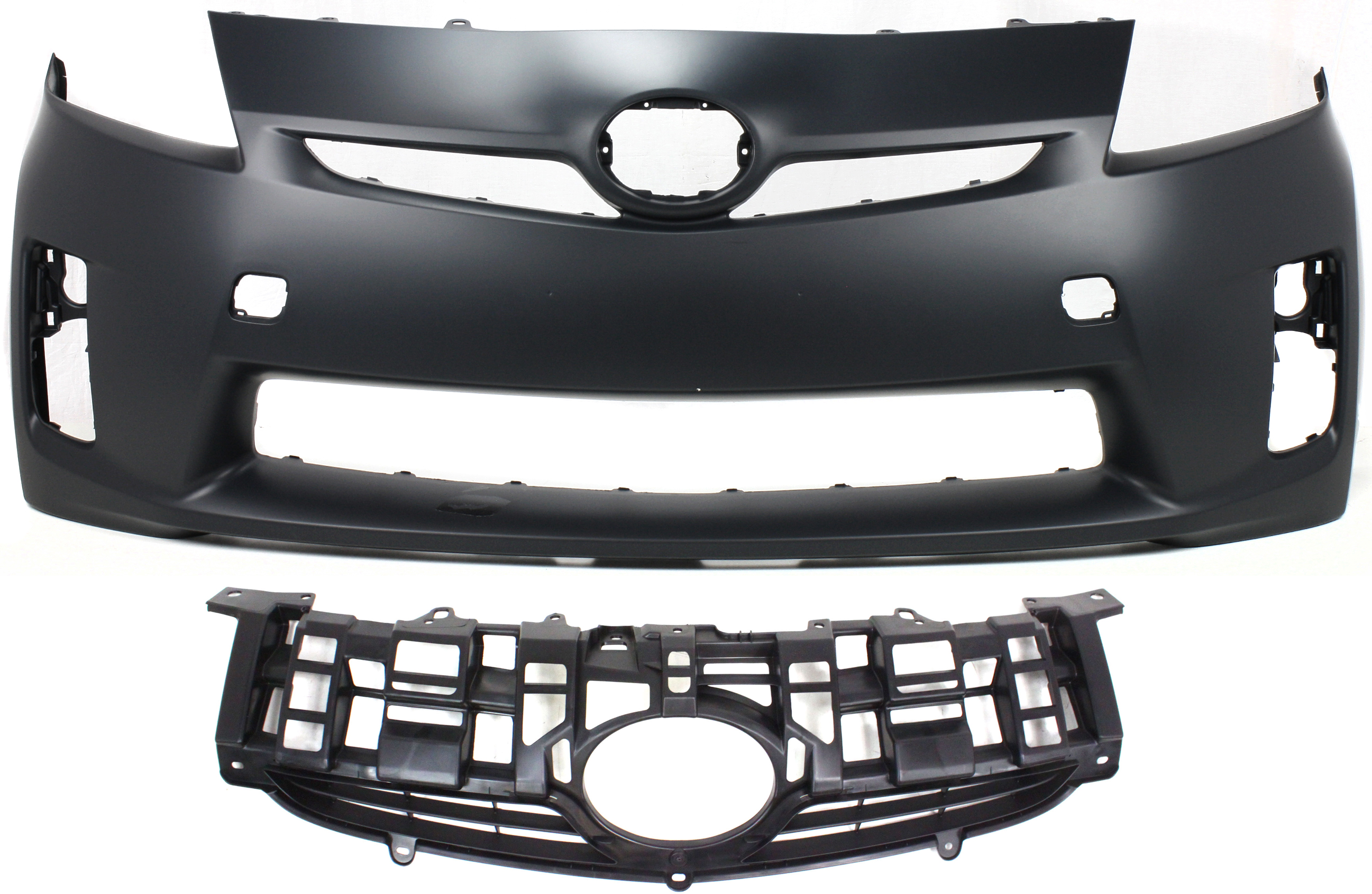 AM PRIUS 10-11 FRONT BUMPER COVER Primed 2 pc Kit with Grille Assembly CAPA SKU KIT 021118-78 Partslink TO1000359C TO1200318C OEM 5211947917-5311147020