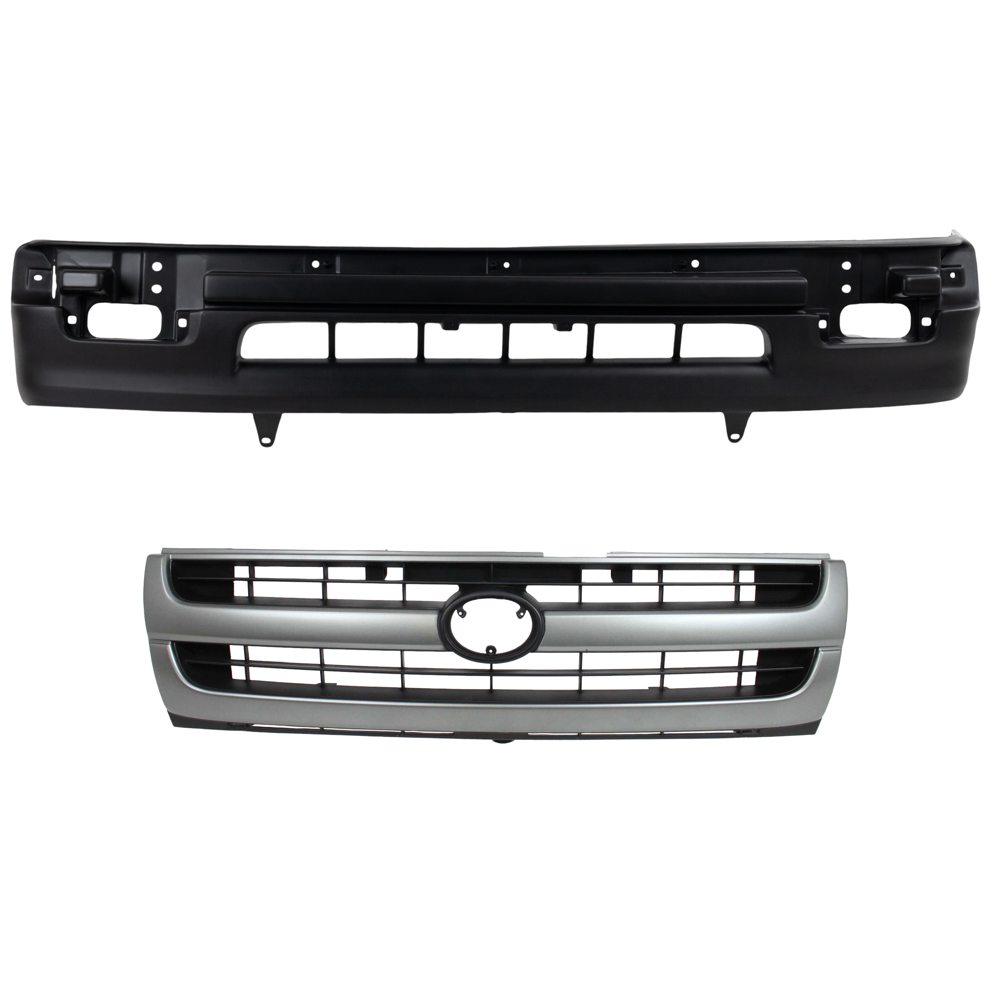 AM TACOMA 98-00 FRONT VALANCE Textured 2 pc kit RWD Exc. Pre Runner Models with Grille SKU KIT 021118-81 Partslink TO1095171 TO1200204 OEM 5391104060-5310004060