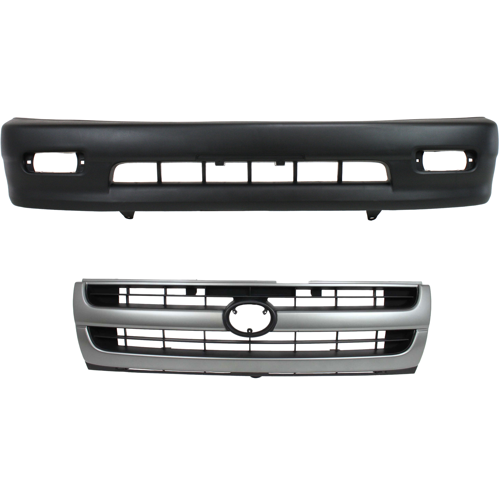 AM TACOMA 98-00 FRONT BUMPER COVER Textured 2 pc Kit with Grille Exc. Pre Runner Models SKU KIT 021118-85 Partslink TO1095172 TO1200204 OEM 5391104070-5310004060