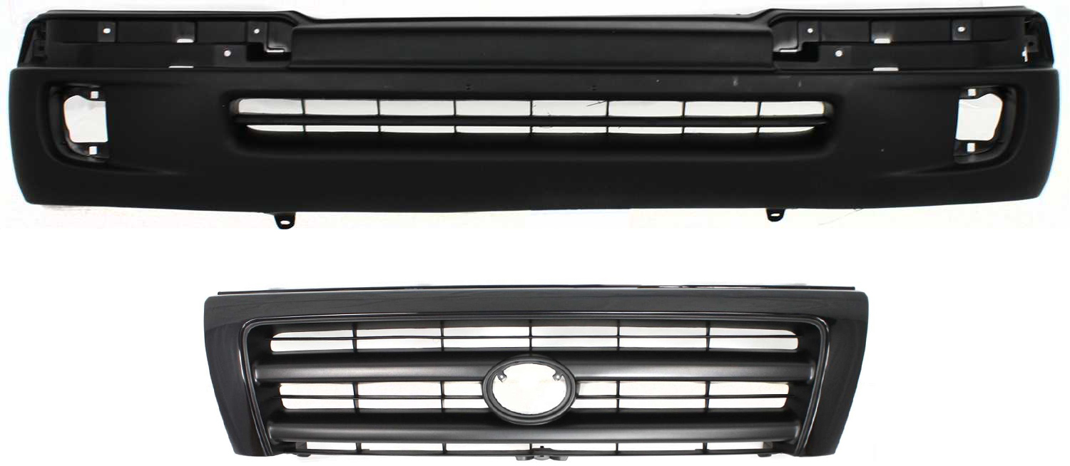 AM TACOMA 98-00 FRONT BUMPER COVER Textured 2 pc Kit with Grille SKU KIT 021118-89 Partslink TO1095173 TO1200211 OEM 5391104090-5310004110C0