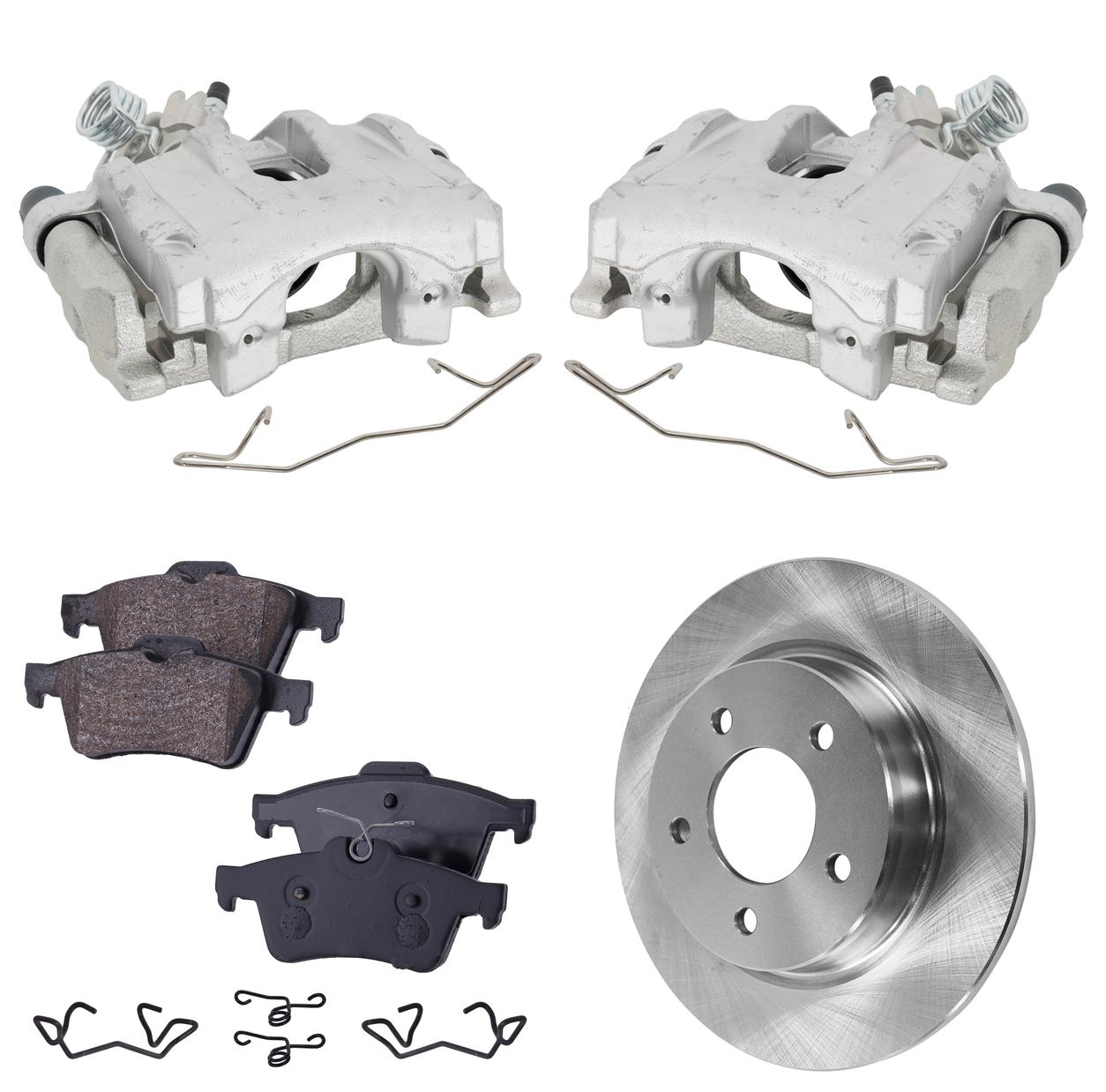 AM MAZDA 3-09-13 REAR BRAKE KIT WITH CALIPERS 2 Wheel Set Includes 2 Brake Caliper 2 Brake Disc and 1 Brake Pad Set SKU KIT 021225-15 OEM BP6Y26251B C25Y26251A C25Y2625