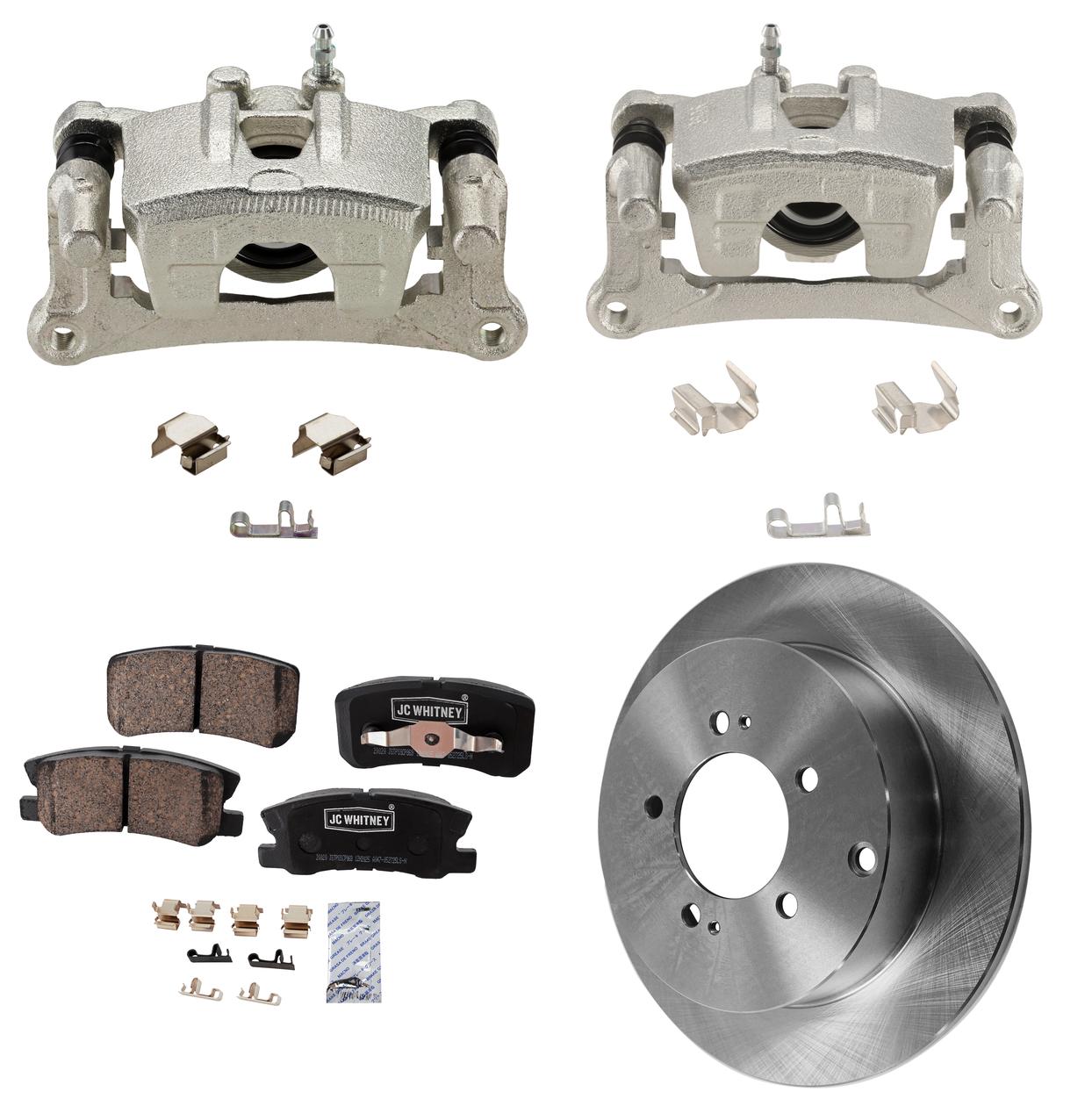 AM LANCER 09-11 OUTLANDER 07-11 REAR BRAKE KIT WITH CALIPERS 2 Wheel Set Includes 2 Brake Caliper 2 Brake Disc and 1 Brake Pad Set Plain Surface 5 Lugs Cast Iron Ceramic SKU KIT 021225-32 OEM 31488-44660-900594-60072062-31