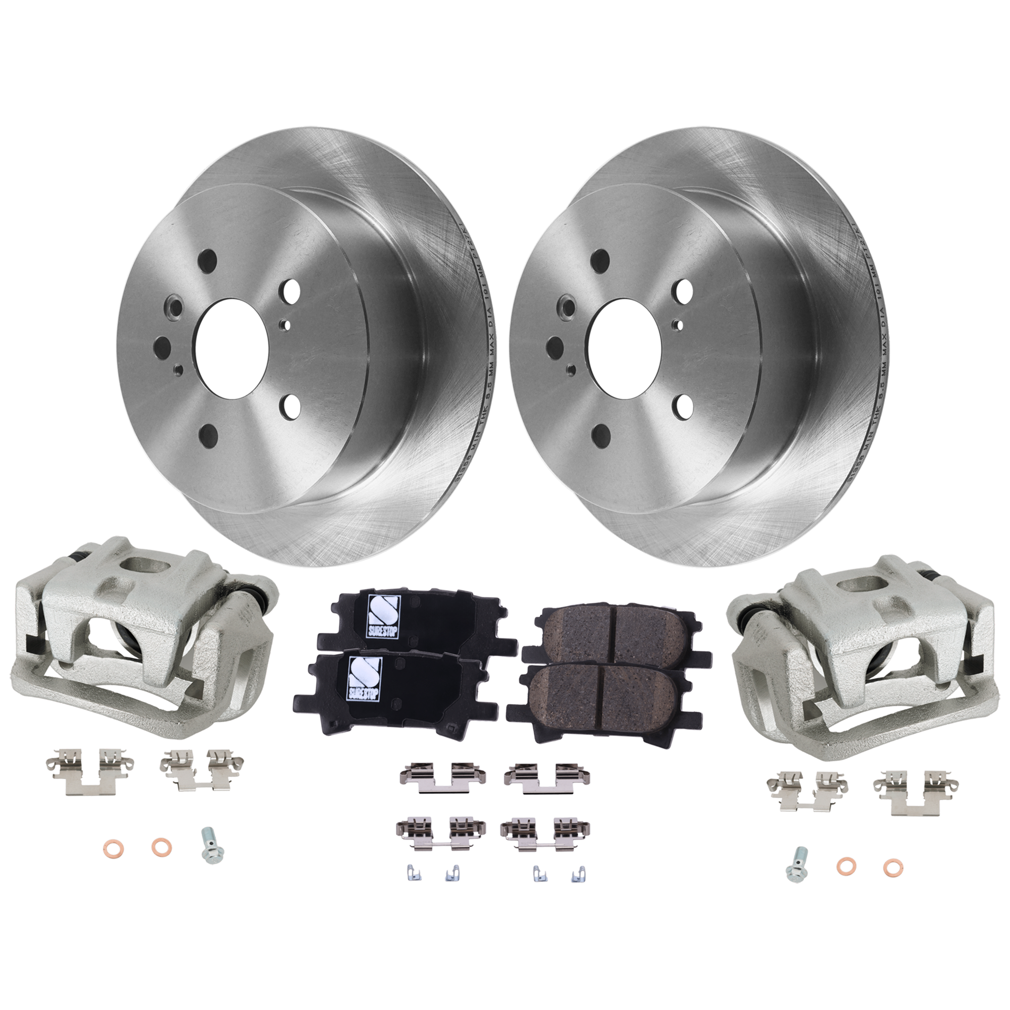 AM HIGHLANDER 04-07 REAR BRAKE KIT WITH CALIPERS 2 Wheel Set Includes 2 Brake Caliper 2 Brake Disc and 1 Brake Pad Set Plain Surface 5 Lugs Cast Iron Ceramic SKU KIT 021225-33 OEM 4785048070-4783048070-42431480