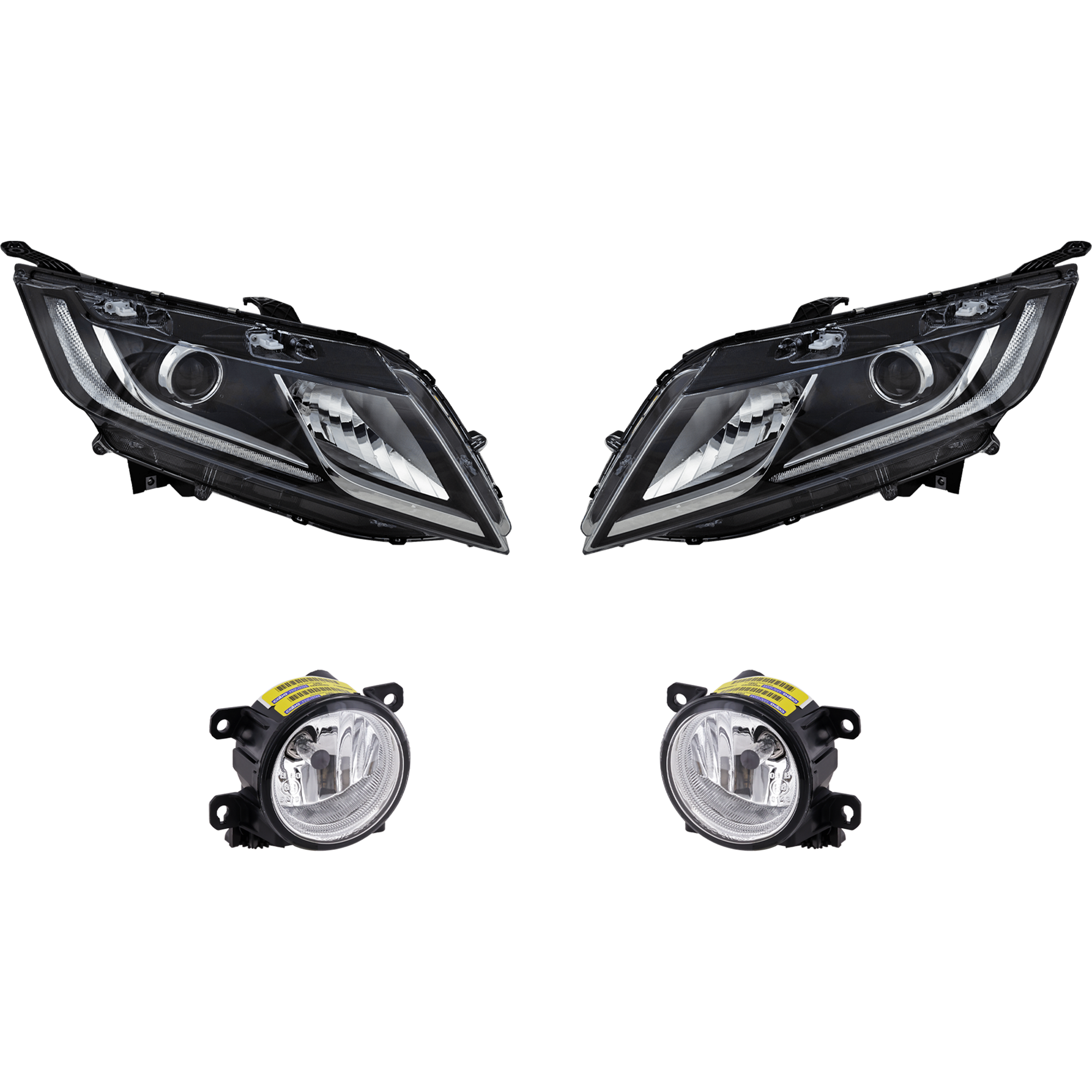 AM ODYSSEY 18-20 HEAD LAMP RH AND LH Assembly Halogen 4 pc Kit w Fog Light CAPA SKU KIT 021226-47 Partslink HO2502185C HO2503185C HO2592136C HO2593136C OEM 33100THRA01-33150THRA01-33900T
