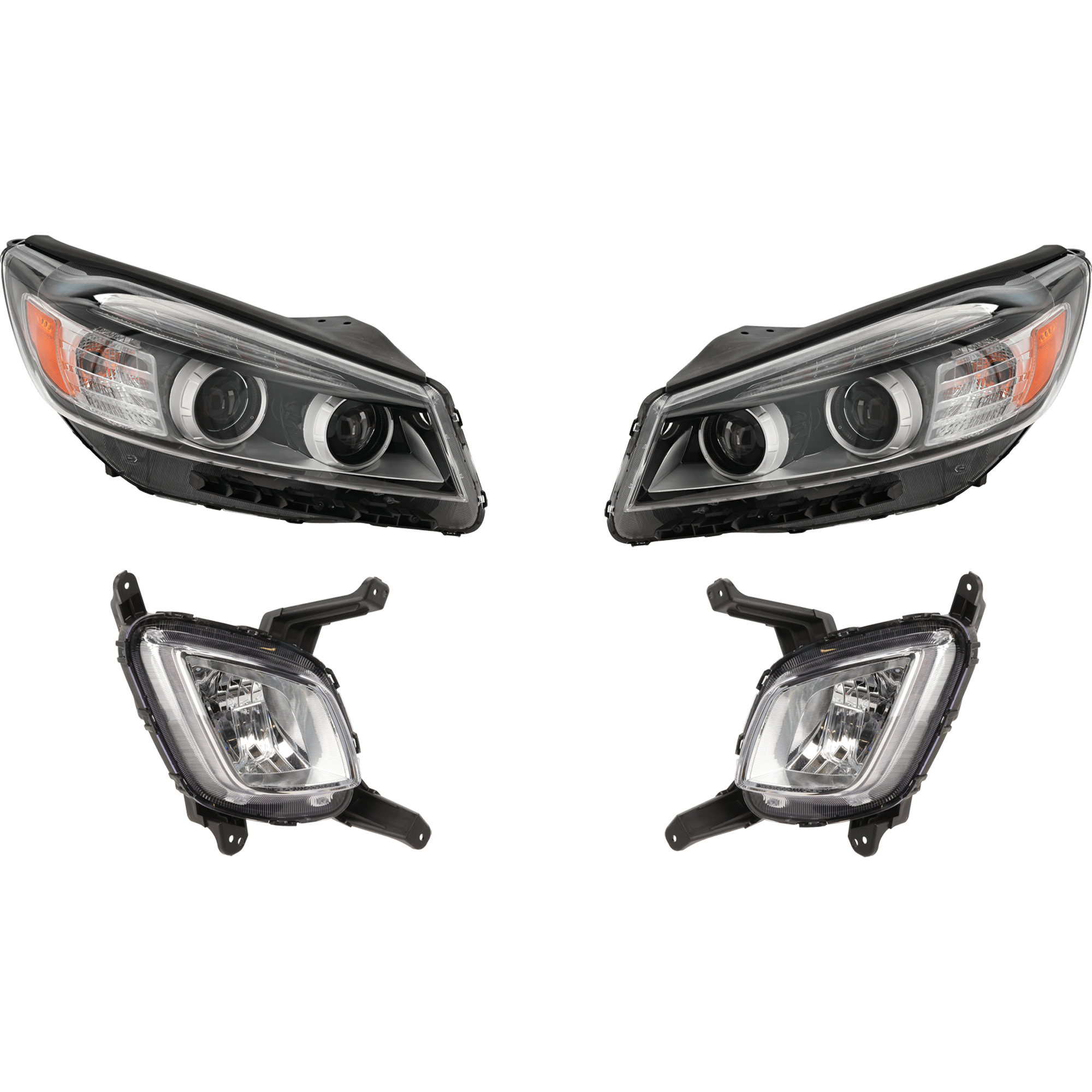 AM SORENTO 16-18 HEAD LAMP RH AND LH Assembly Halogen 4 pc Kit w Fog Light SKU KIT 021226-57 Partslink KI2502186 KI2503186 KI2592138 KI2593138 OEM 92101C6010-92102C6010-92201C61