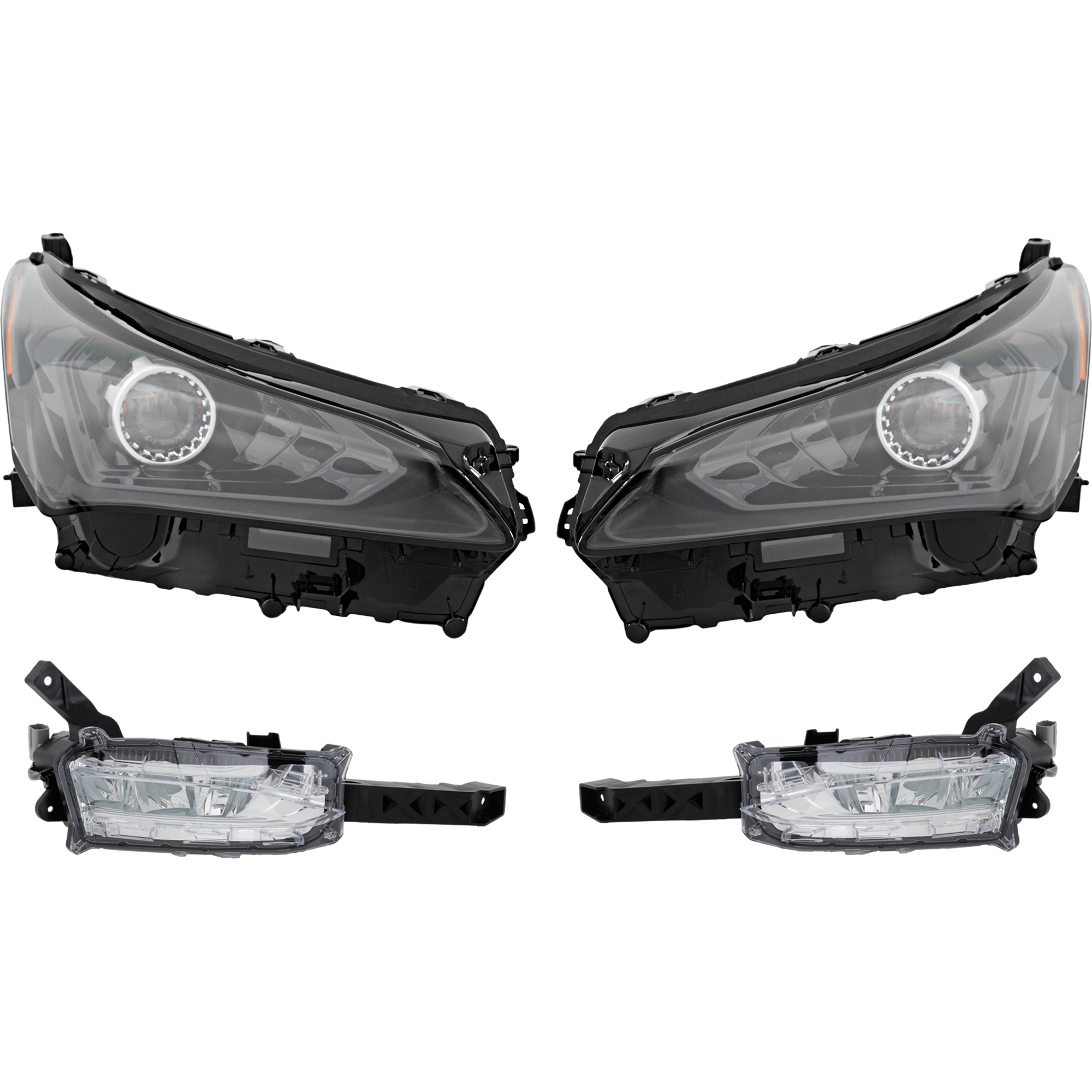 AM NX300-18-21 NX300H 21-21 HEAD LAMP RH AND LH Assembly LED 4 pc Kit w Fog Light CAPA SKU KIT 021226-62 Partslink LX2502176C LX2503176C LX2592123C LX2593123C OEM 8107078190-8114078190-81210780