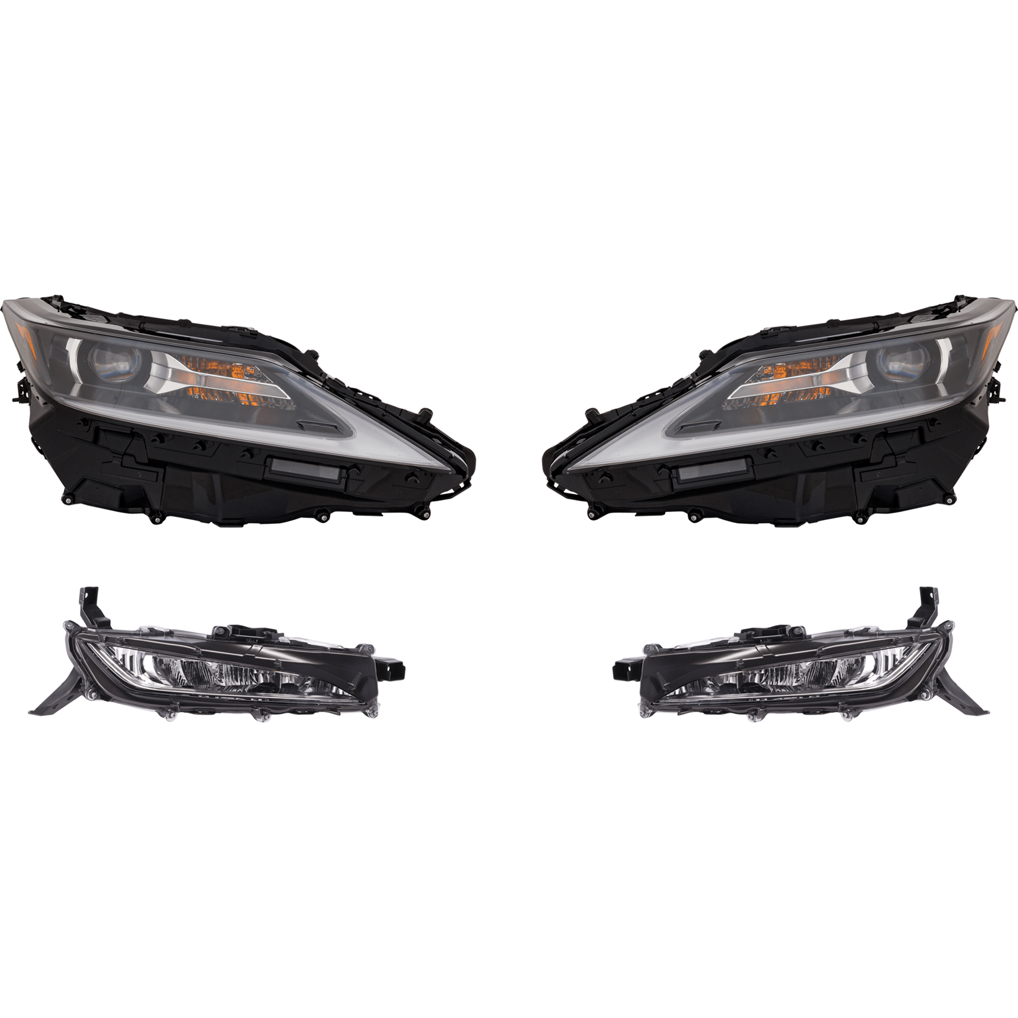 AM RX350 RX350L 20-22 HEAD LAMP RH AND LH 4 pc Kit Assembly LED w Fog Light CAPA SKU KIT 021226-63 Partslink LX2502187C LX2503187C LX2592126C LX2593126C OEM 811100E570-811500E570-81210480