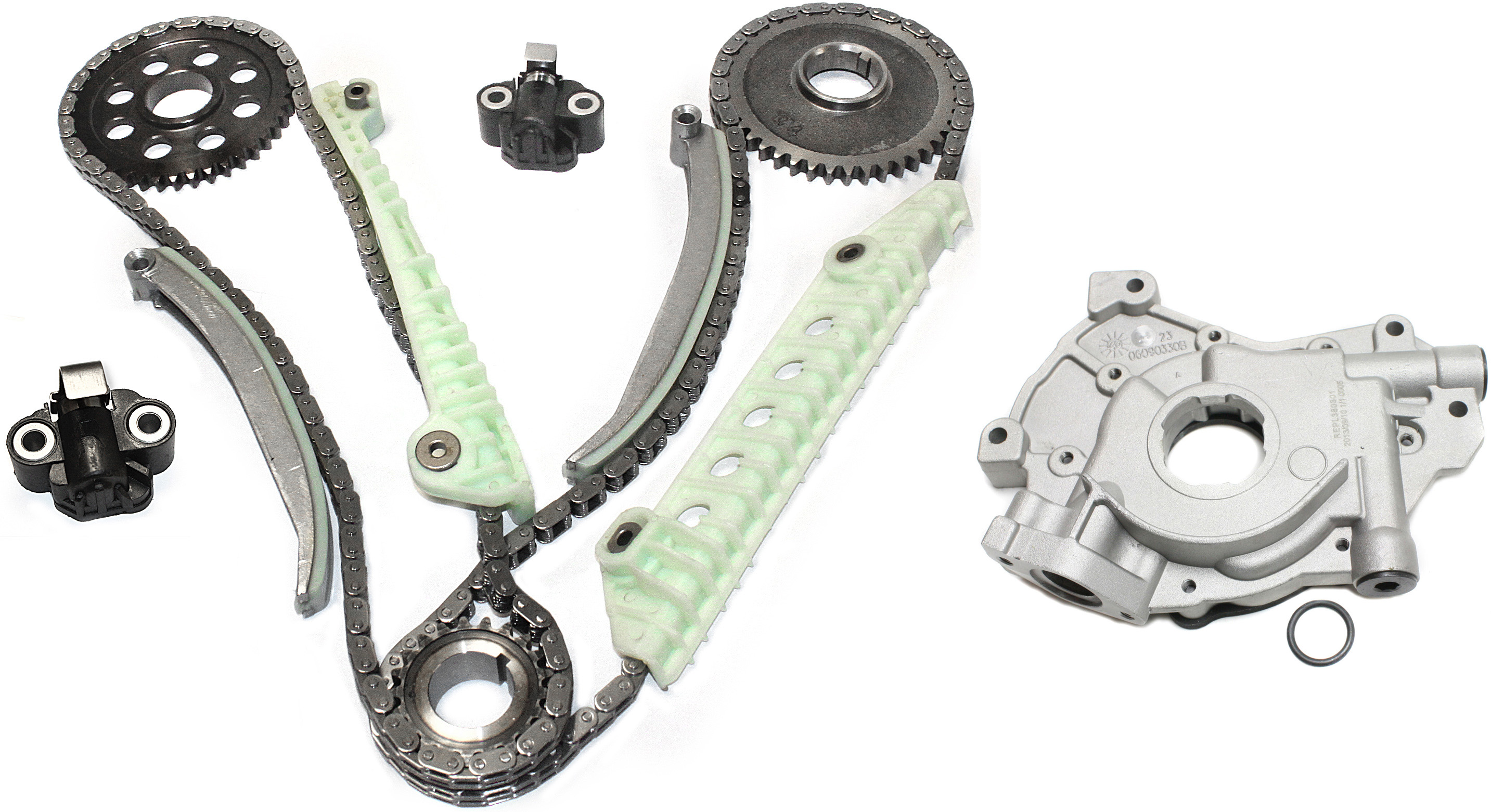 AM F 150-01-06 GRAND MARQUIS 03-11 FRONT TIMING CHAIN KIT 2 pc kit 8 Cyl 4.6L SOHC Eng. with Oil Pump SKU KIT 021314-01