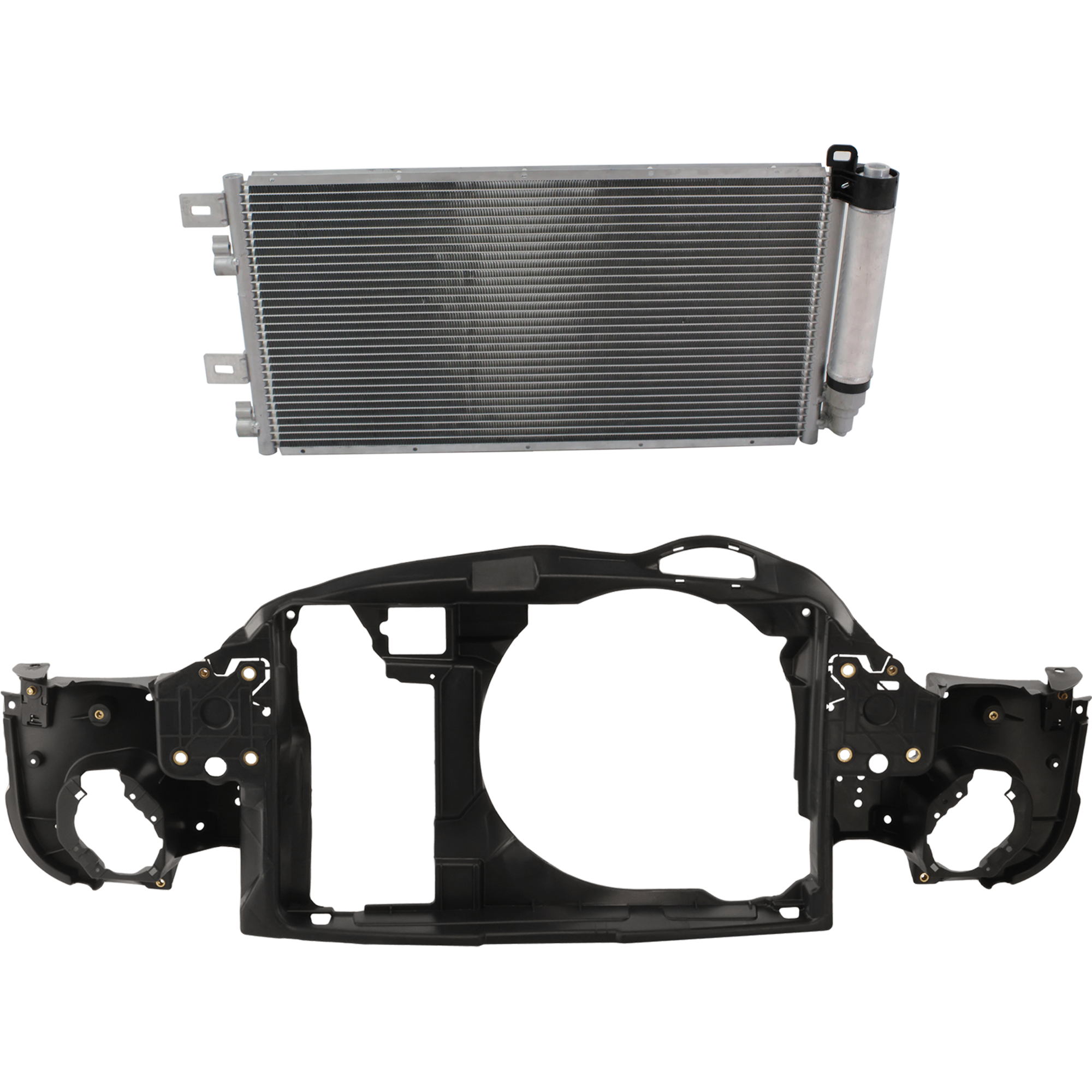 AM COOPER 02-08 RADIATOR SUPPORT 2 pc Kit w A C Condenser SKU KIT 021326-01 Partslink MC1225102 MC3030101 OEM 51647200800-64531490572
