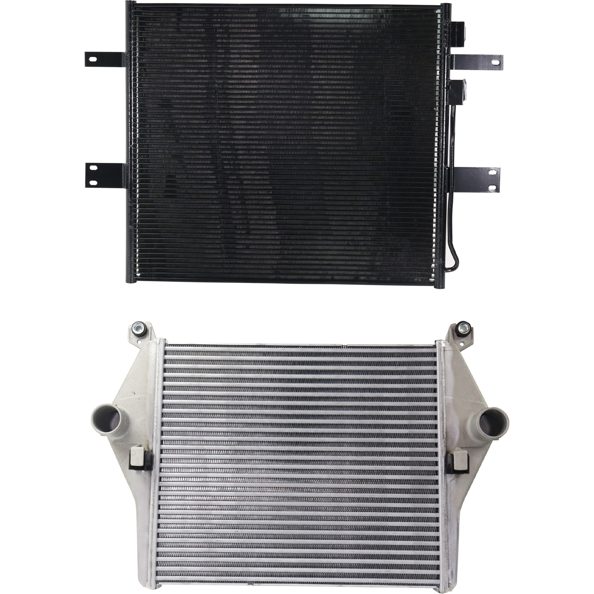 AM RAM 2500-3500 PICKUP 03-09 INTERCOOLER 2 pc Kit 6 Cyl 5.9L Eng. w A C Condenser SKU KIT 021326-02 Partslink CH3012100 CH3030215 CH3030236 OEM 5170704AJ 55053012AB 68240781A