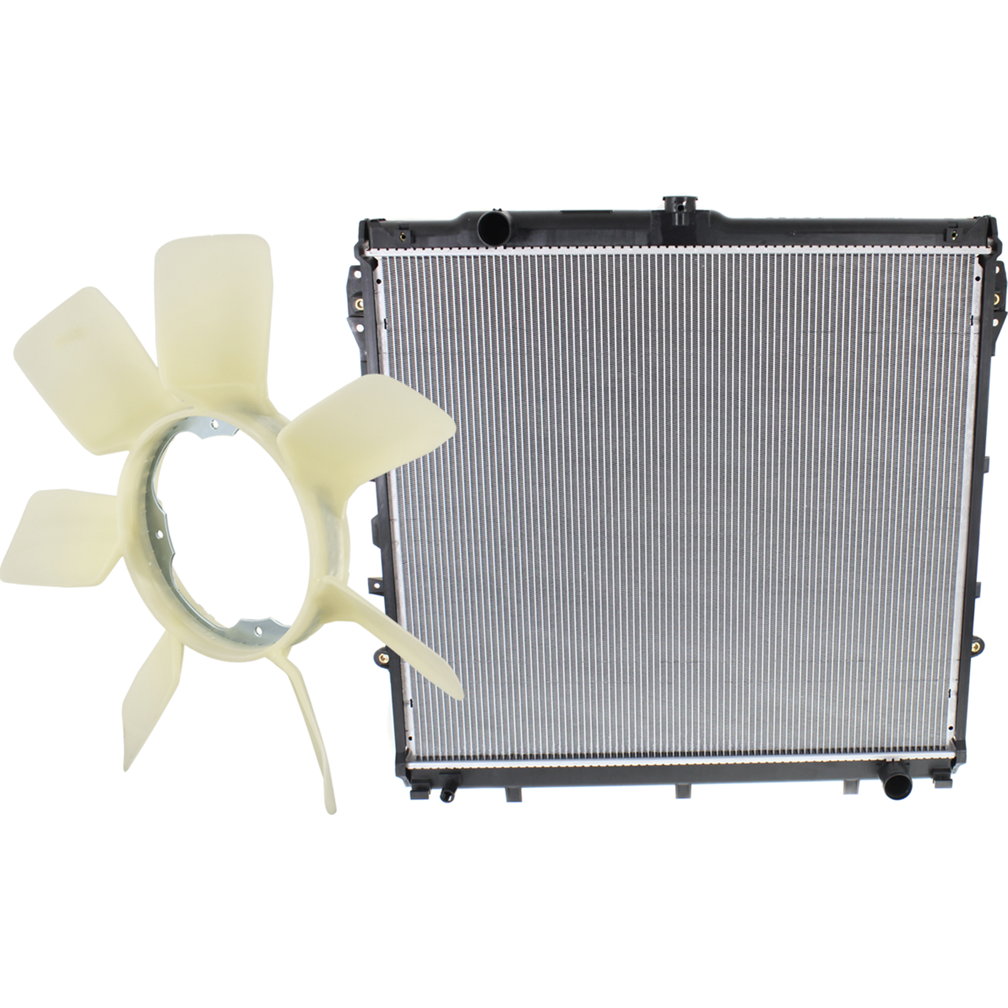 AM SEQUOIA 08-14 TUNDRA 07-20 RADIATOR 2 pc Kit 4.6L 5.7L Eng. w Fan Blade SKU KIT 021326-09 Partslink TO3010316 TO3112150 OEM 164000S010-1636138020