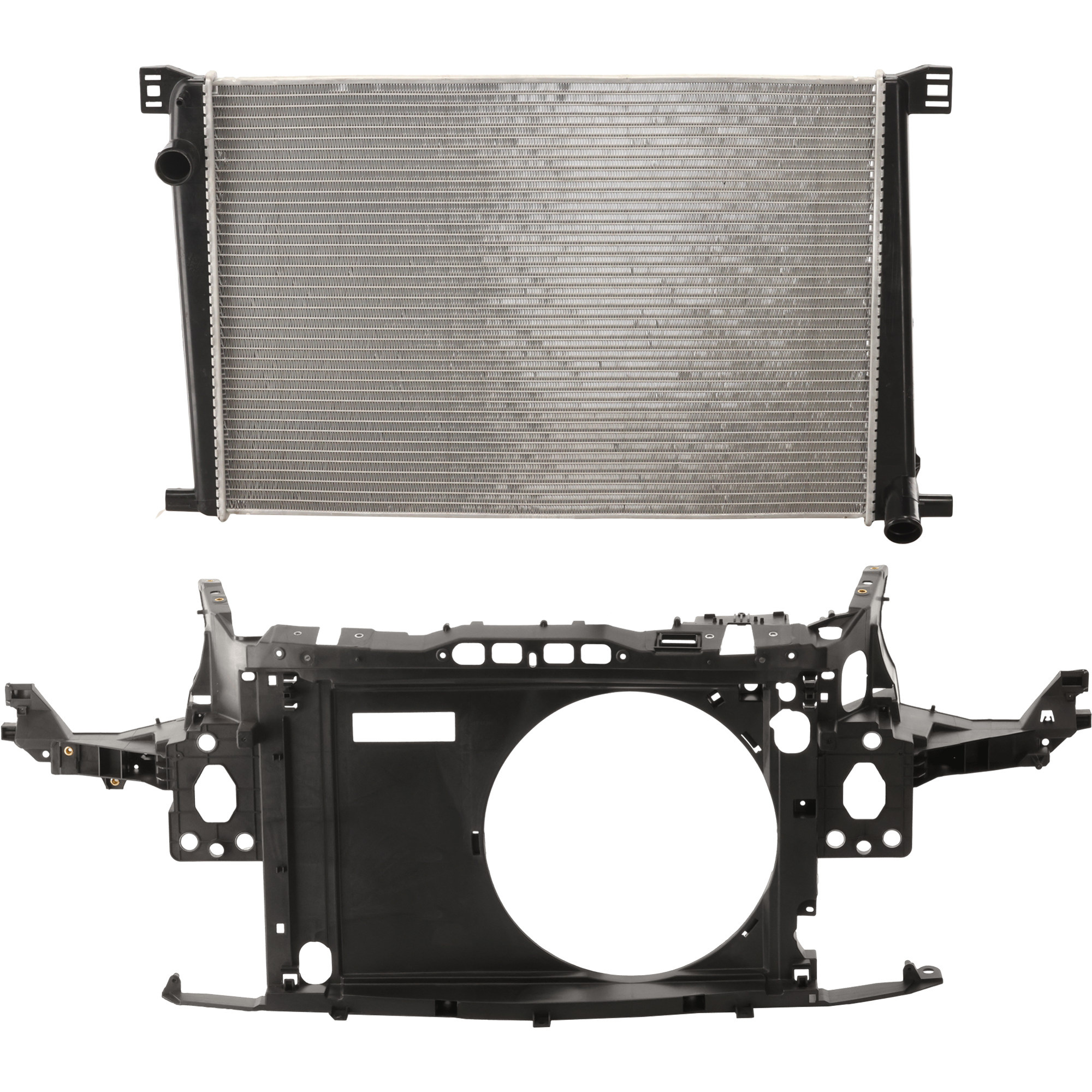 AM COOPER 11-15 RADIATOR SUPPORT 2 pc Kit w Radiator SKU KIT 021326-10 Partslink MC1225109 MC3010105 OEM 51647248799-17118675266