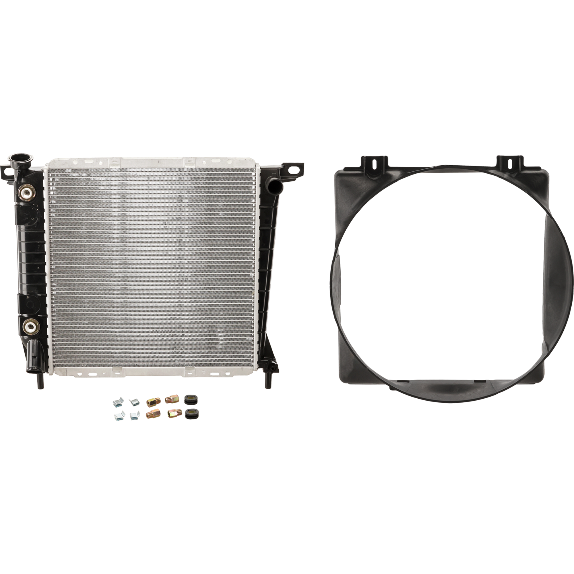 AM RANGER 91-92 RADIATOR 2 pc Kit 3.0L Eng. Automatic Transmission w Fan Shroud SKU KIT 021326-19 Partslink FO3010162 FO3110102 OEM FOTZ8005AA F37Z8146C