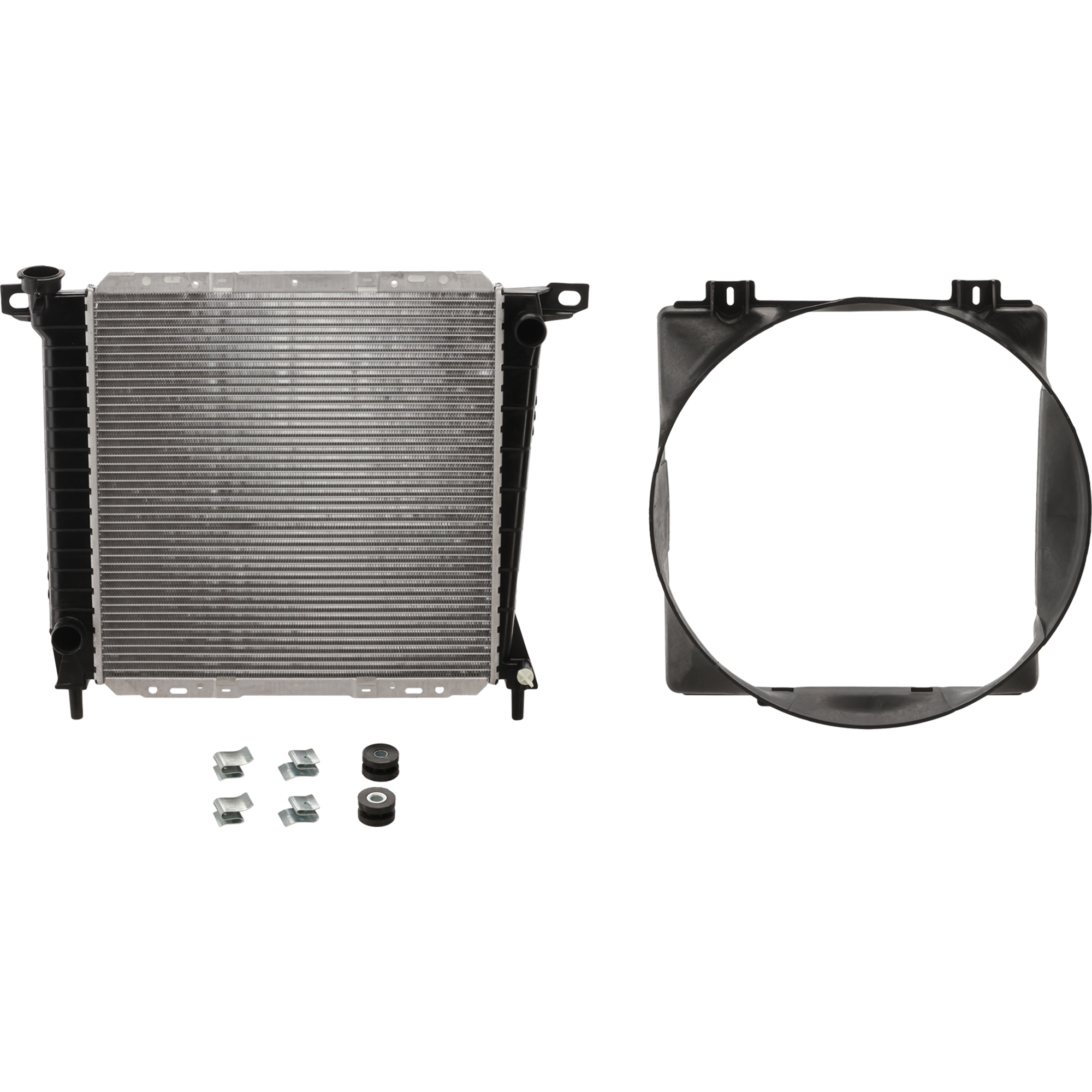 AM RANGER 91-94 RADIATOR 2 pc Kit 3.0L Eng. Manual Transmission w Fan Shroud SKU KIT 021326-20 Partslink FO3010363 FO3110102 OEM F1TZ8005D F37Z8146C