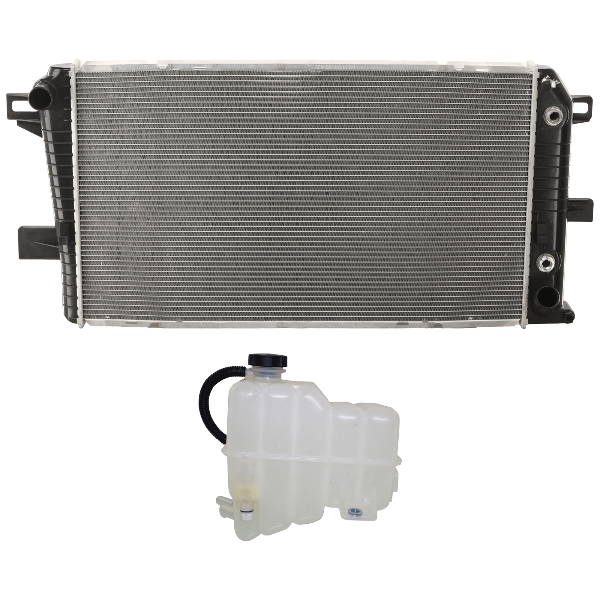 AM SILVERADO SIERRA 2500 HD 3500-01-05 RADIATOR 2 pc Kit 6.6L Diesel Eng. w Coolant Reservoir SKU KIT 021326-22 Partslink GM3010285 GM3014138 OEM 89018318-15808714 PFM