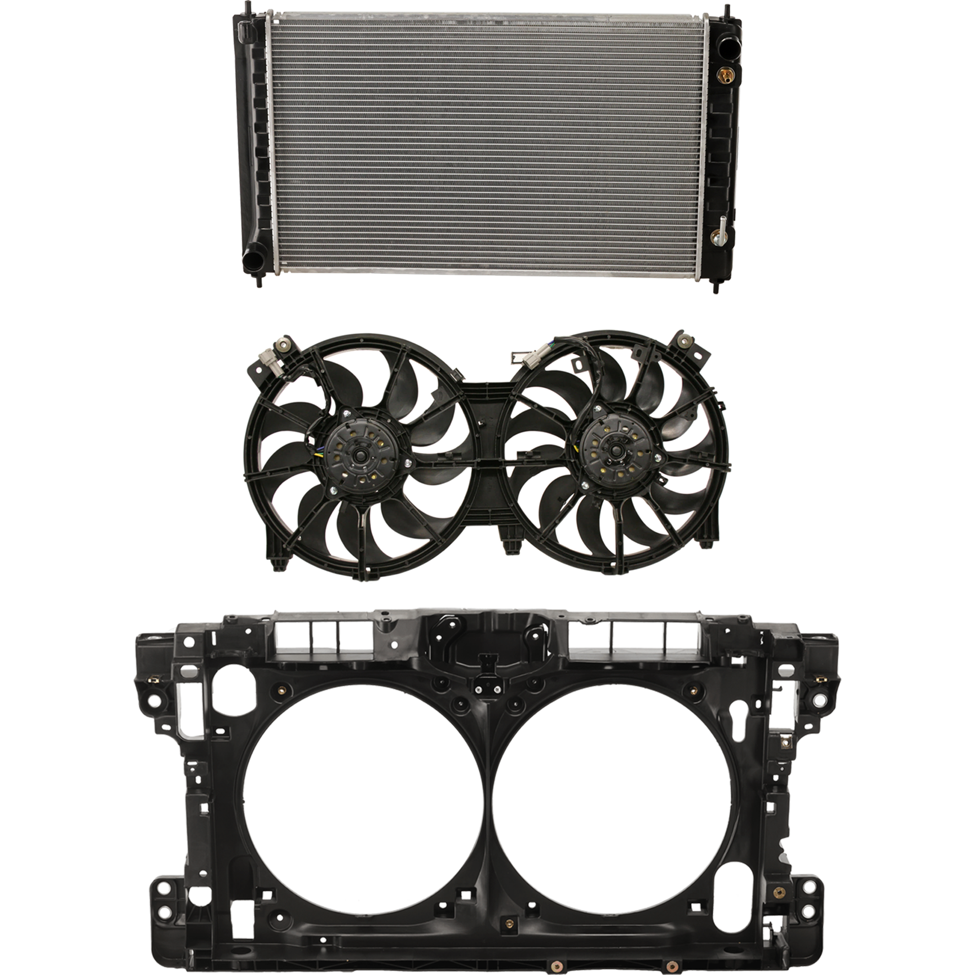 AM ALTIMA 13-15 RADIATOR SUPPORT 3 pc Kit Sedan w Cooling Fan Assembly and Radiator SKU KIT 021326-28 Partslink NI1225206 NI3115134 NI3010210 OEM 625003TA0A 21481JA100-214813NT