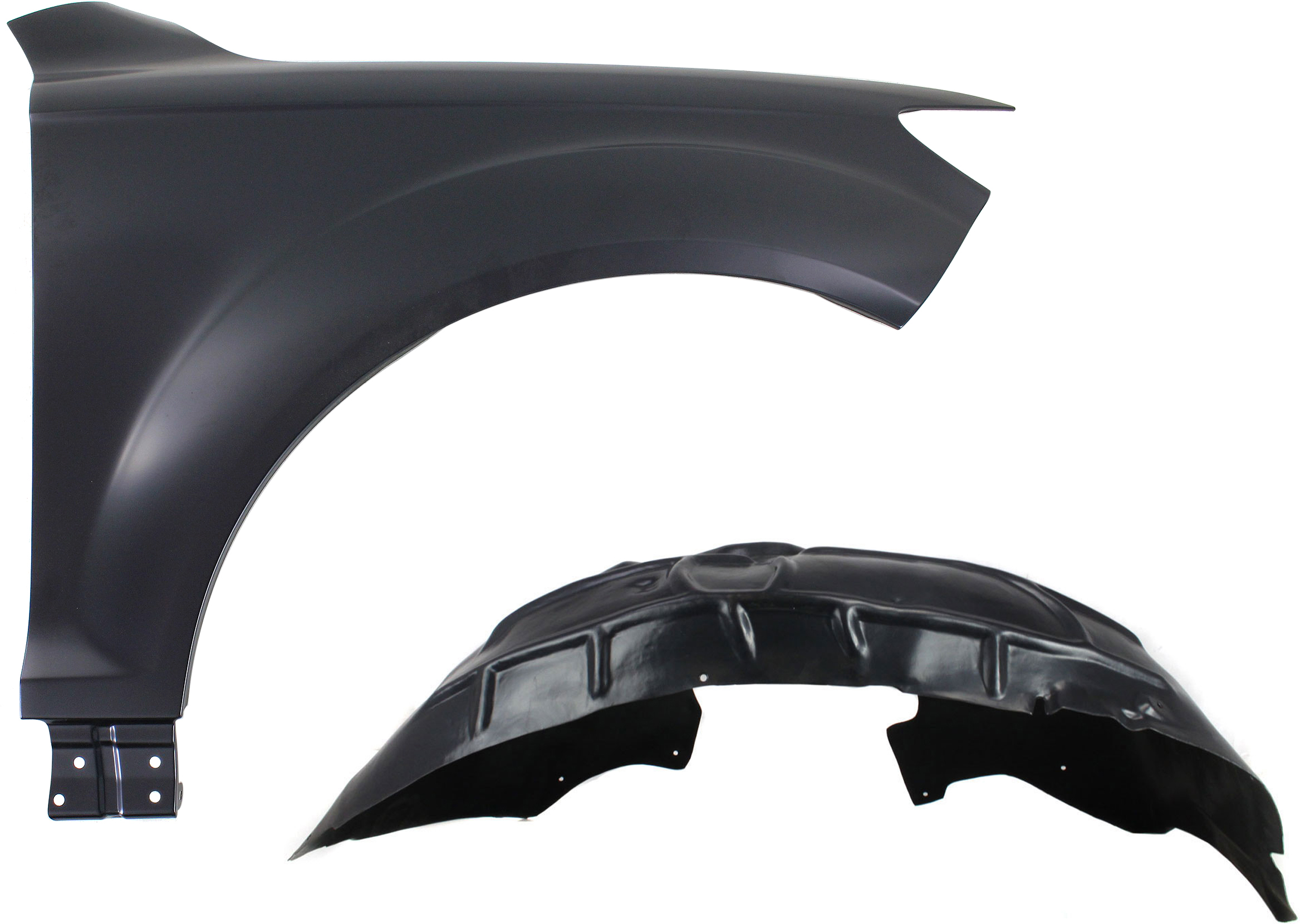 AM Q7-07-15 FRONT FENDER RH 2 pc kit with Fender Liner SKU KIT 021417-14 Partslink AU1241131 AU1249110 OEM 4L0821102-4L0809962B