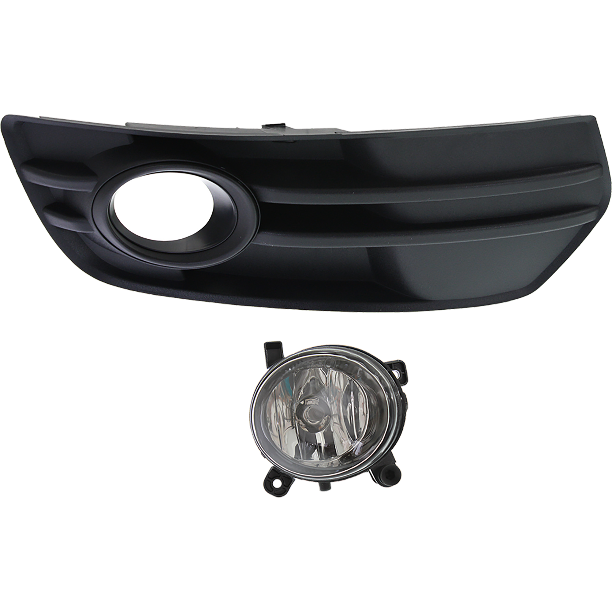 AM Q5-09-12 FOG LAMP RH 2 pc kit Assembly Halogen includes Fog Light Trim SKU KIT 021417-45 Partslink AU2593115 AU1039108 OEM 8T0941700J 8R0807682A01C