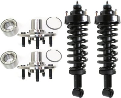 AM EXPLORER MOUNTAINEER 02-05 REAR FULLY LOADED STRUT RH AND LH 4 pc Kit Gas Charged Twin tube w Wheel Hub SKU KIT 021418-05 OEM 5L2Z18125CA 3U2Z18124PAA 72100