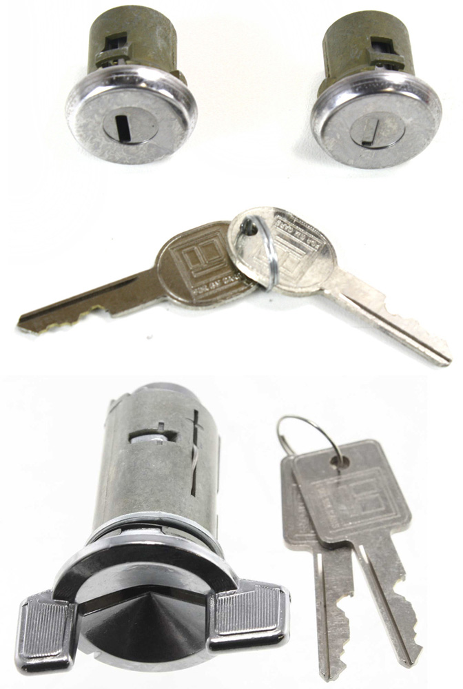 AM CENTURY IMPALA 78-96 DOOR LOCK CYLINDER 3 pc kit with Ignition Lock Cylinder SKU KIT 021419-12