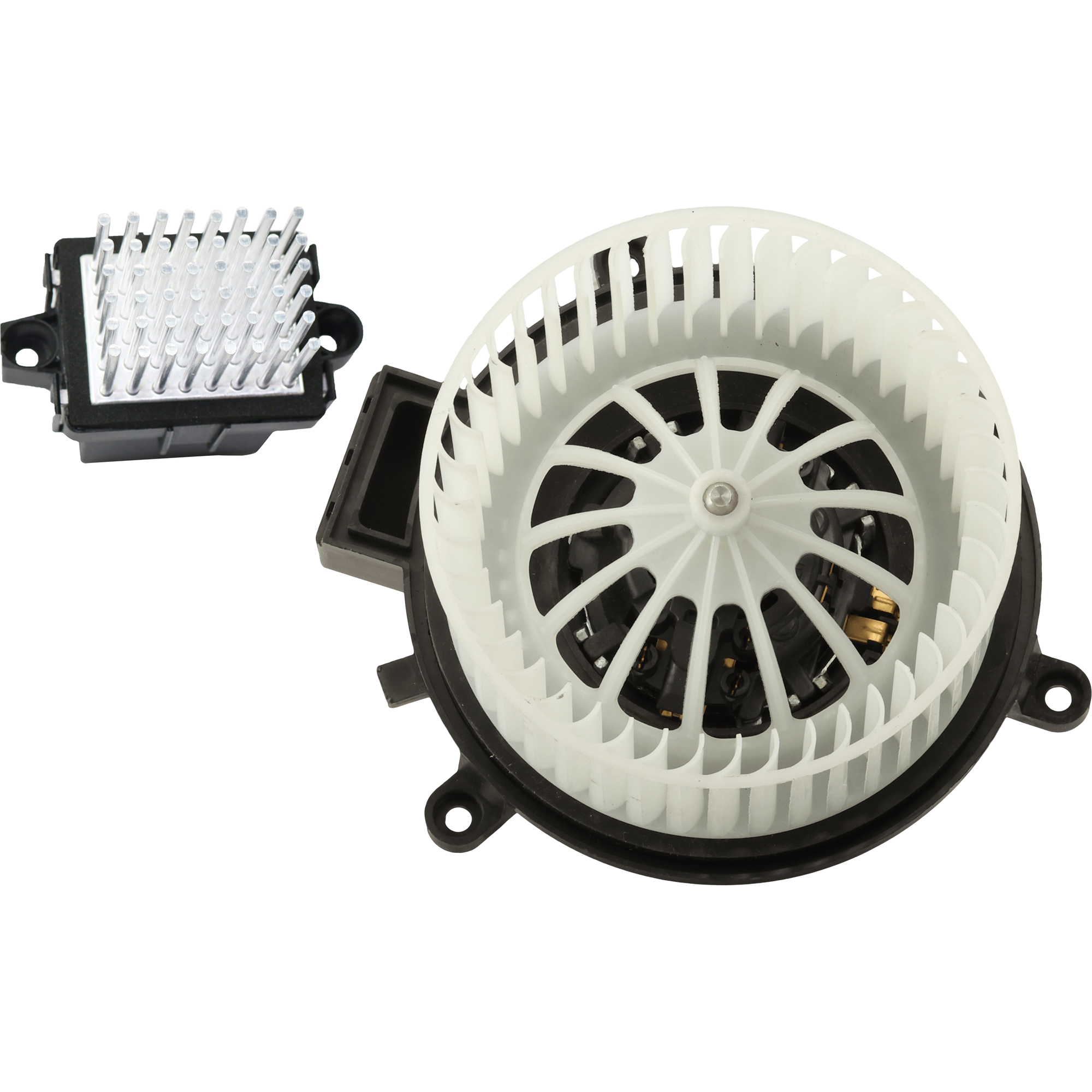 AM GRAND CARAVAN 08-20 TOWN COUNTRY 08-16 BLOWER MOTOR Assembly Rear 2 pc kit w Blower Motor Resistor SKU KIT 021424-100 OEM 5183147AC 5183147AB 68029736AA